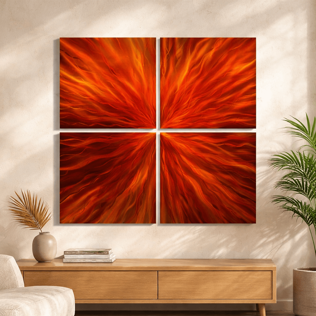 Solar Ignition - Metal Wall Art Set of 4 (50"x50" overall)