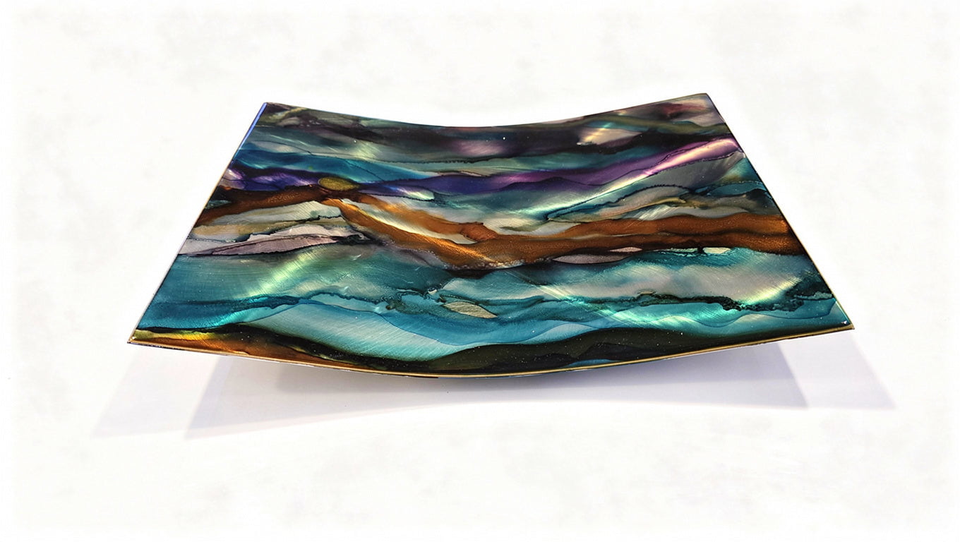 Aurora Basin - Metal Decorative Tray 12"x10"