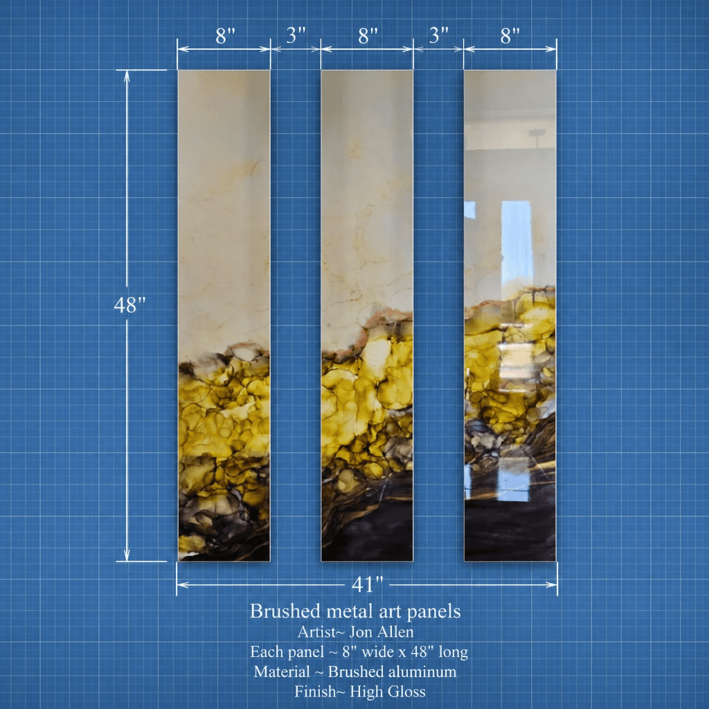 The Surge - 3-Panel Metal Wall Art 8"x48" (each)
