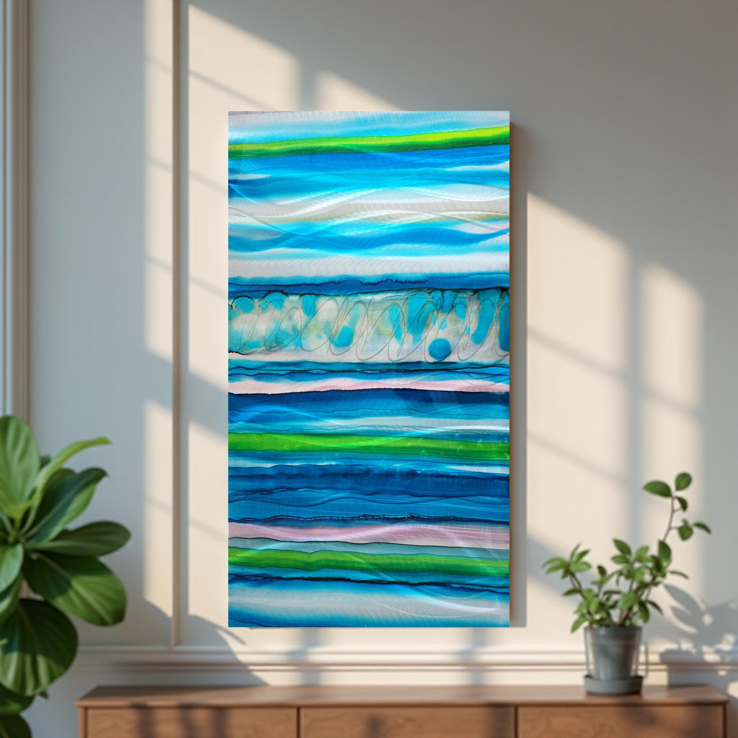 Coastal Layers - Metal Wall Art 18"x36"