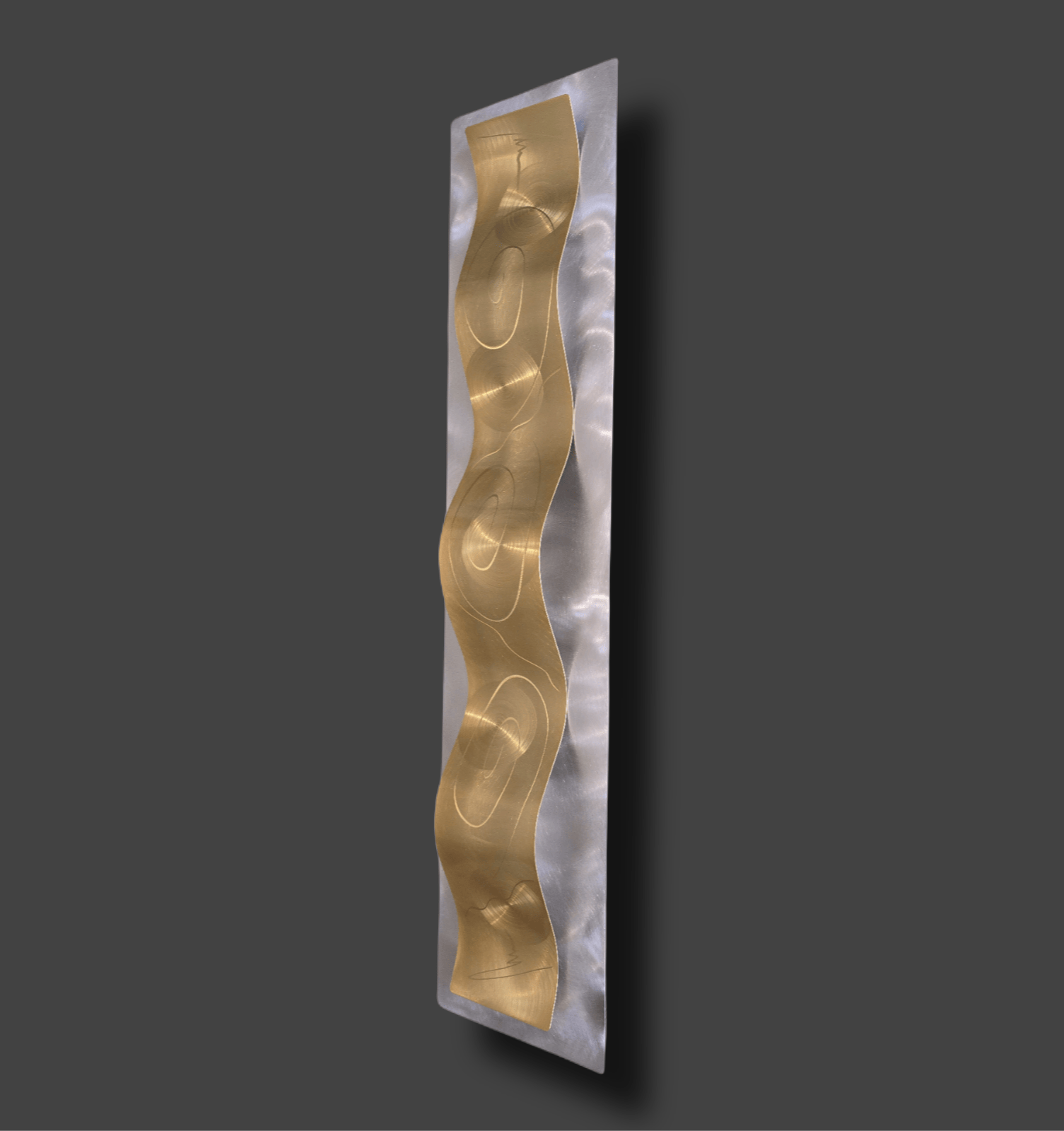 Golden Orbit - Metal Wave Wall Art 10"x46"