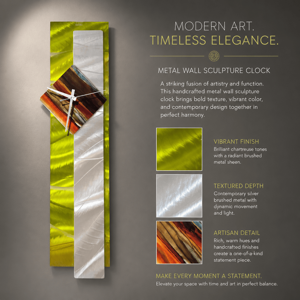 Volt & Verve - Metal Wall Clock 7"x26"