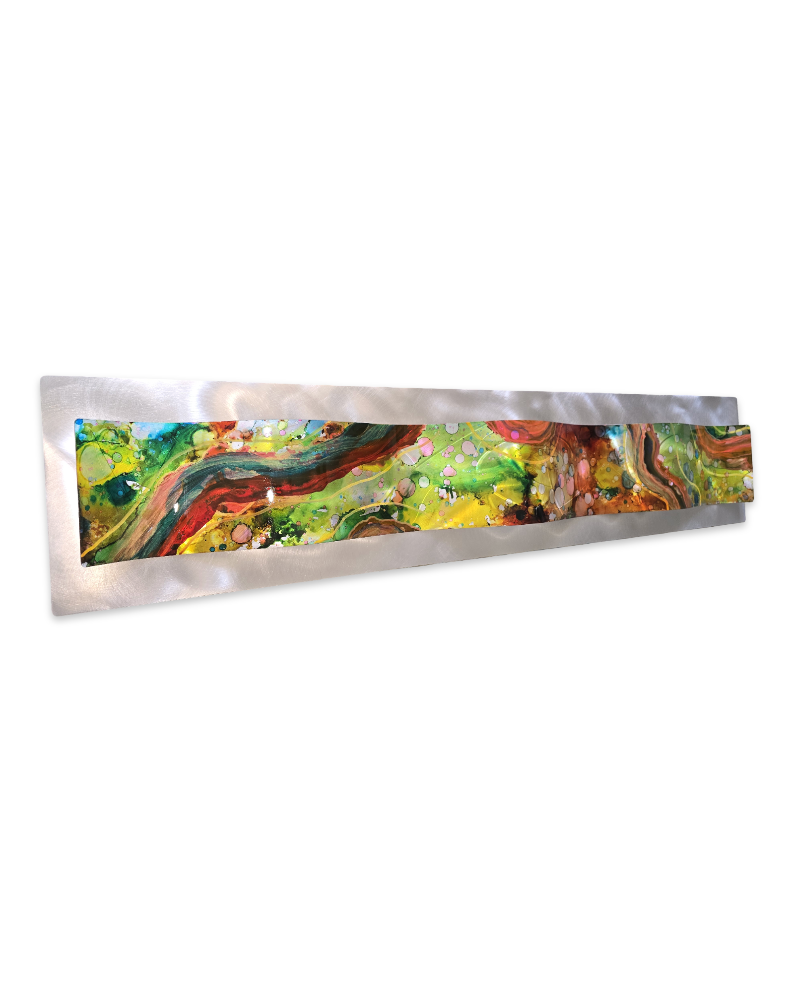 Tropical Surge - One of a Kind - Metal Wave Wall Art 10"x46"