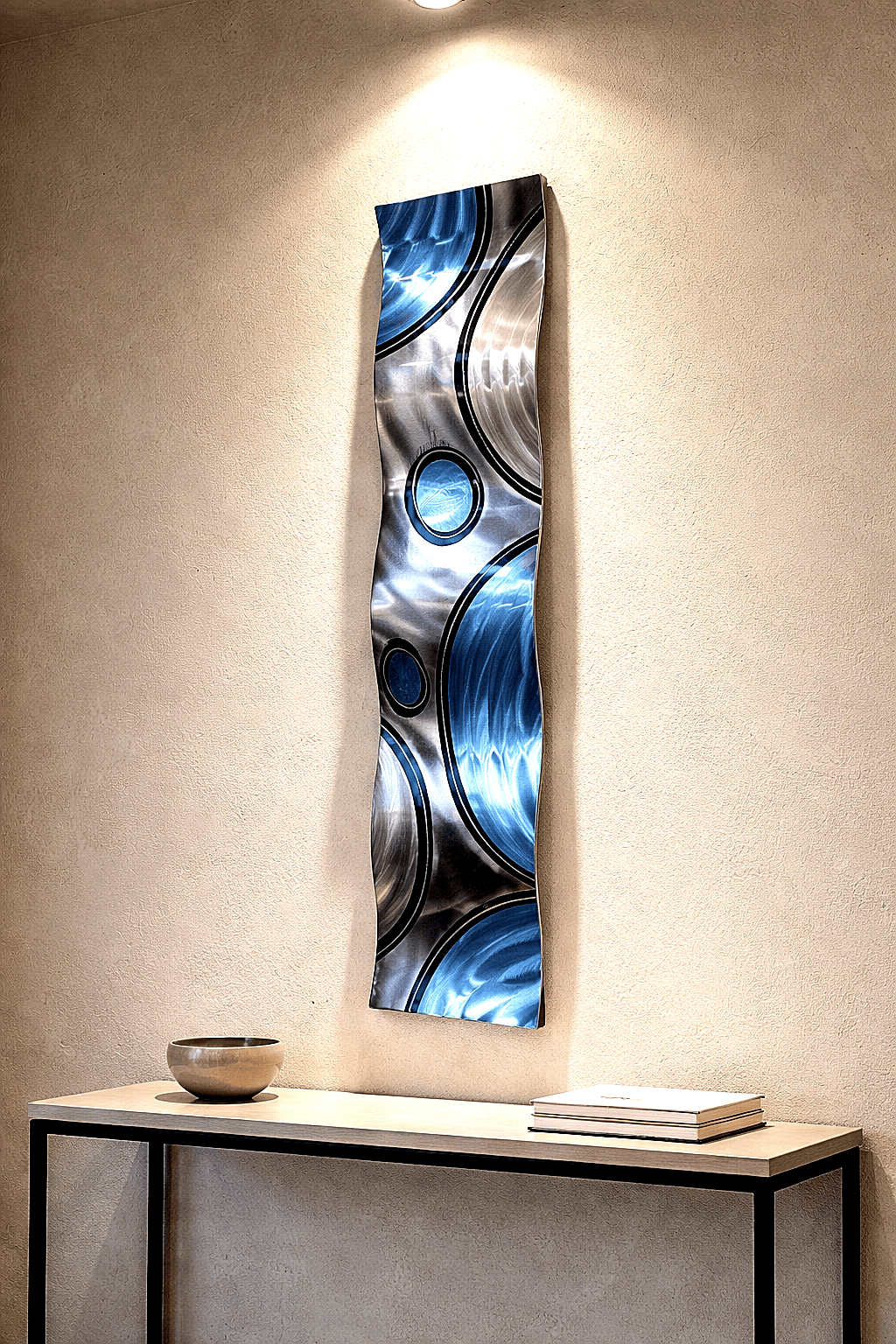 Azure Orbits - Metal Wave Art 10"x46"