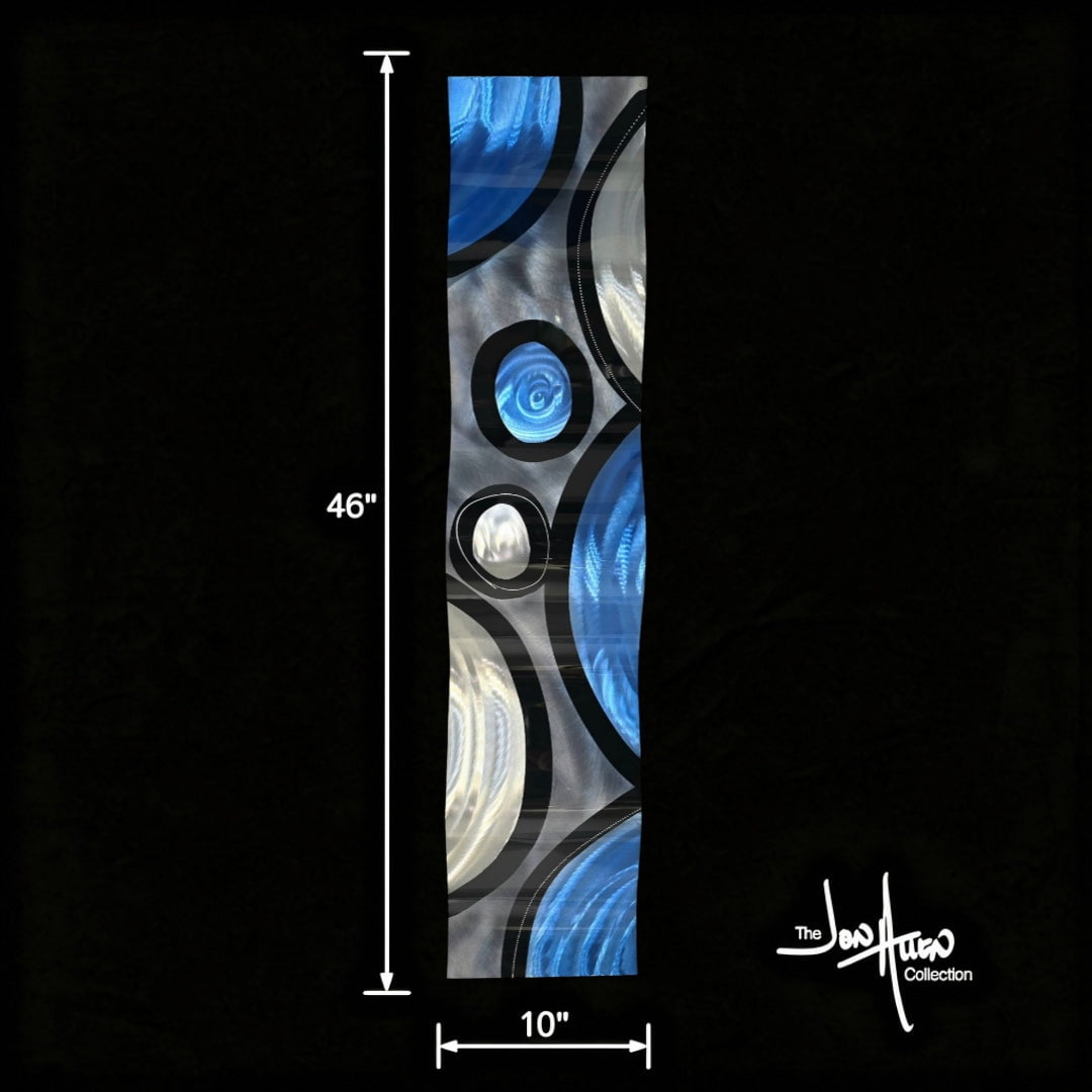 Azure Orbits - Metal Wave Art 10"x46"