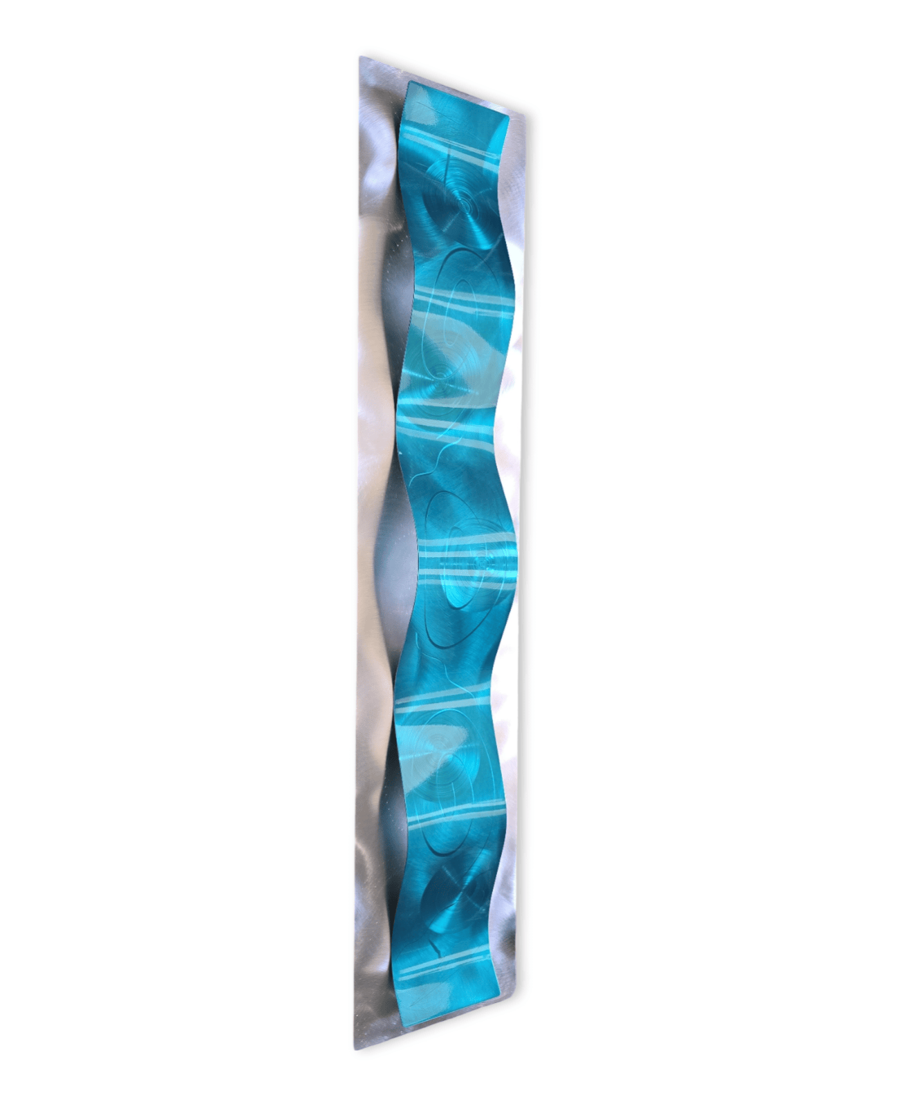 Lagoon Pulse - Metal Wave Wall Art 10"x46"
