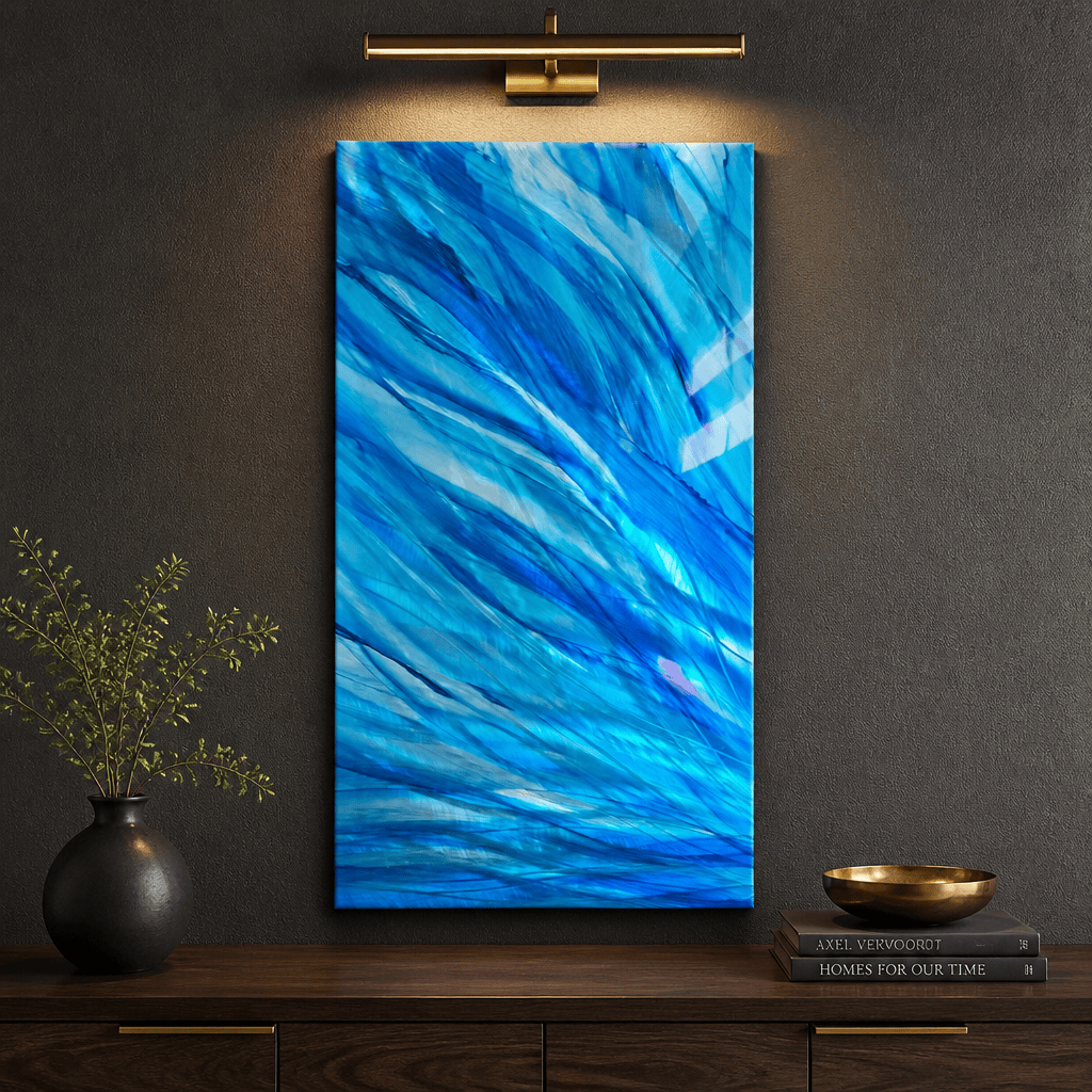 Azure Flow - Metal Wall Art 10"x24"