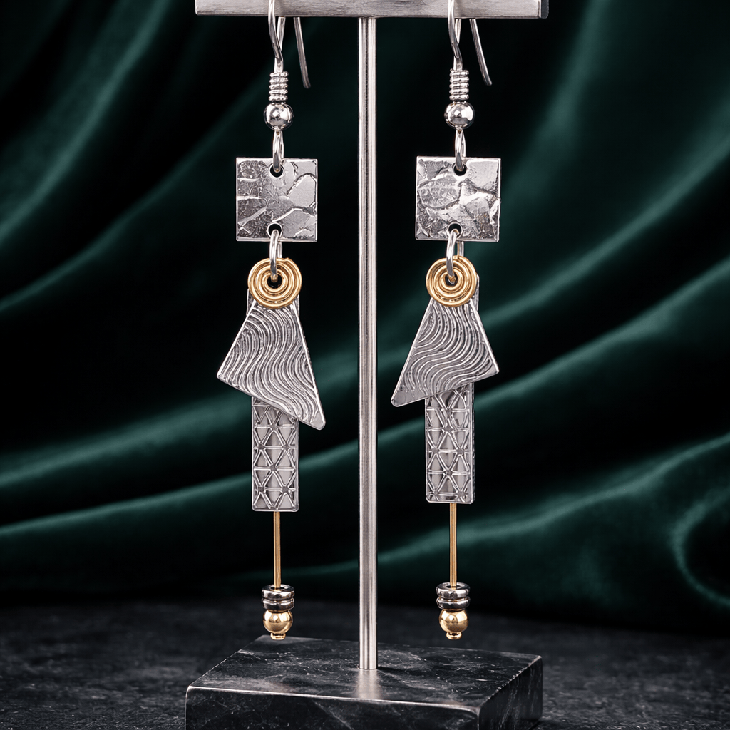 Flowing Currents Dangle Earrings 2"