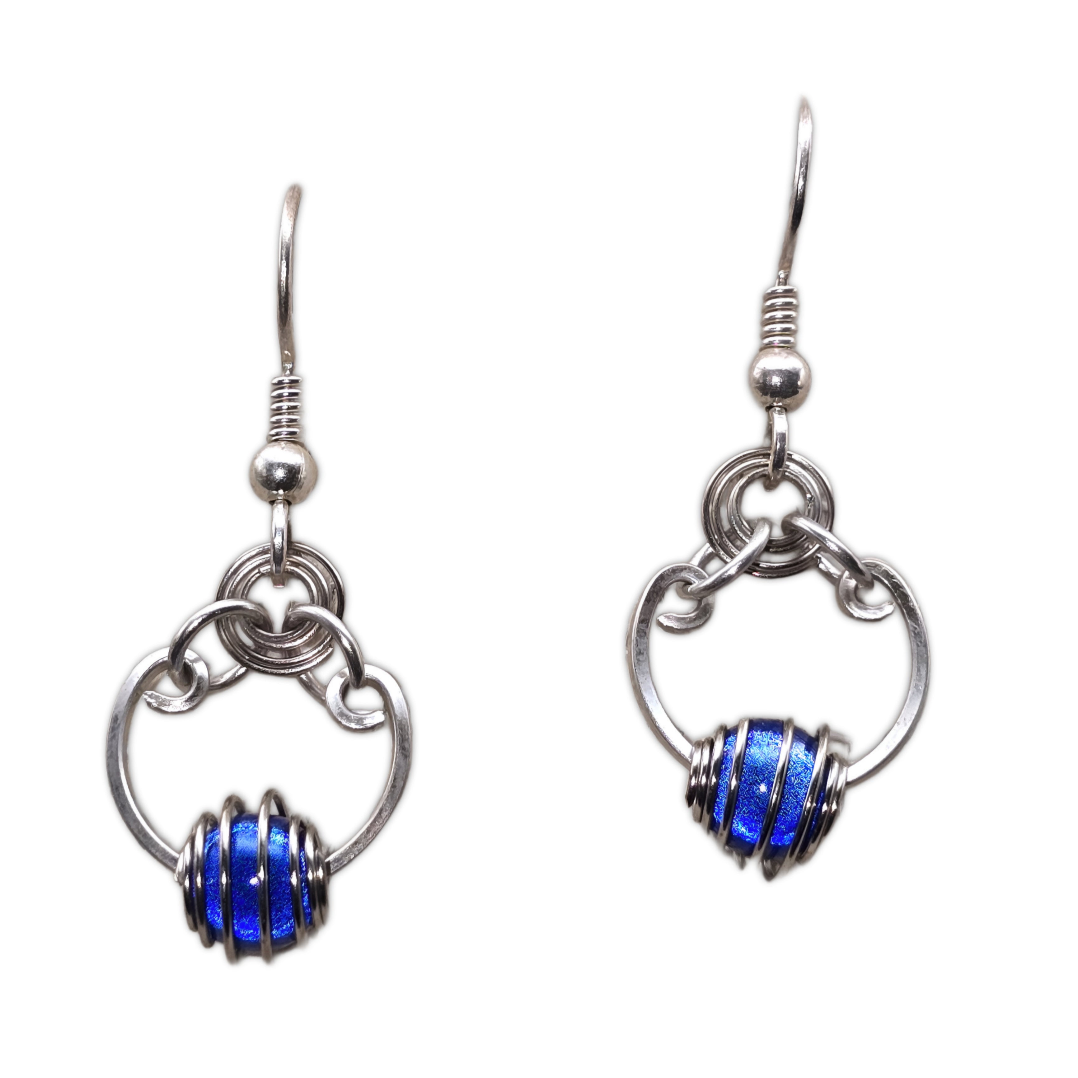 Azure Sphere Earrings 1"