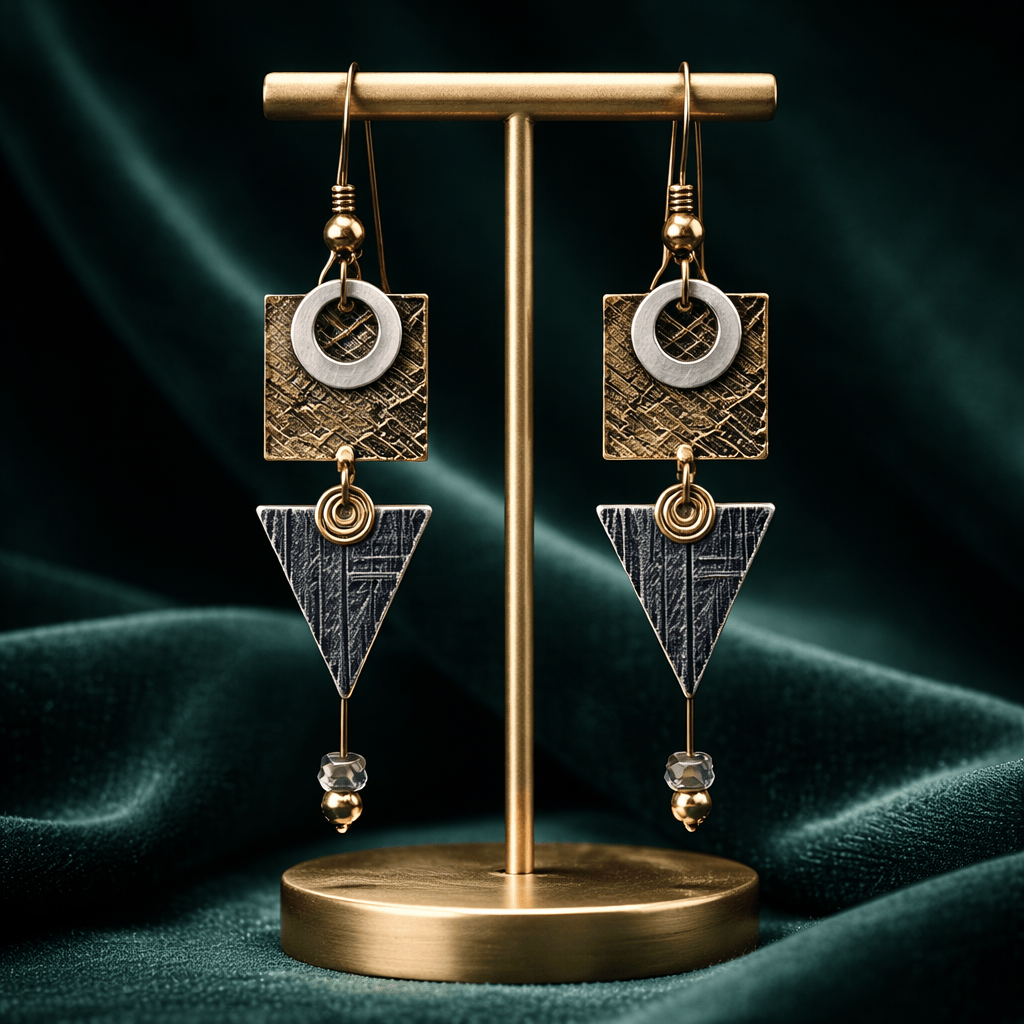 Architectural Elements Dangle Earrings 1.5"