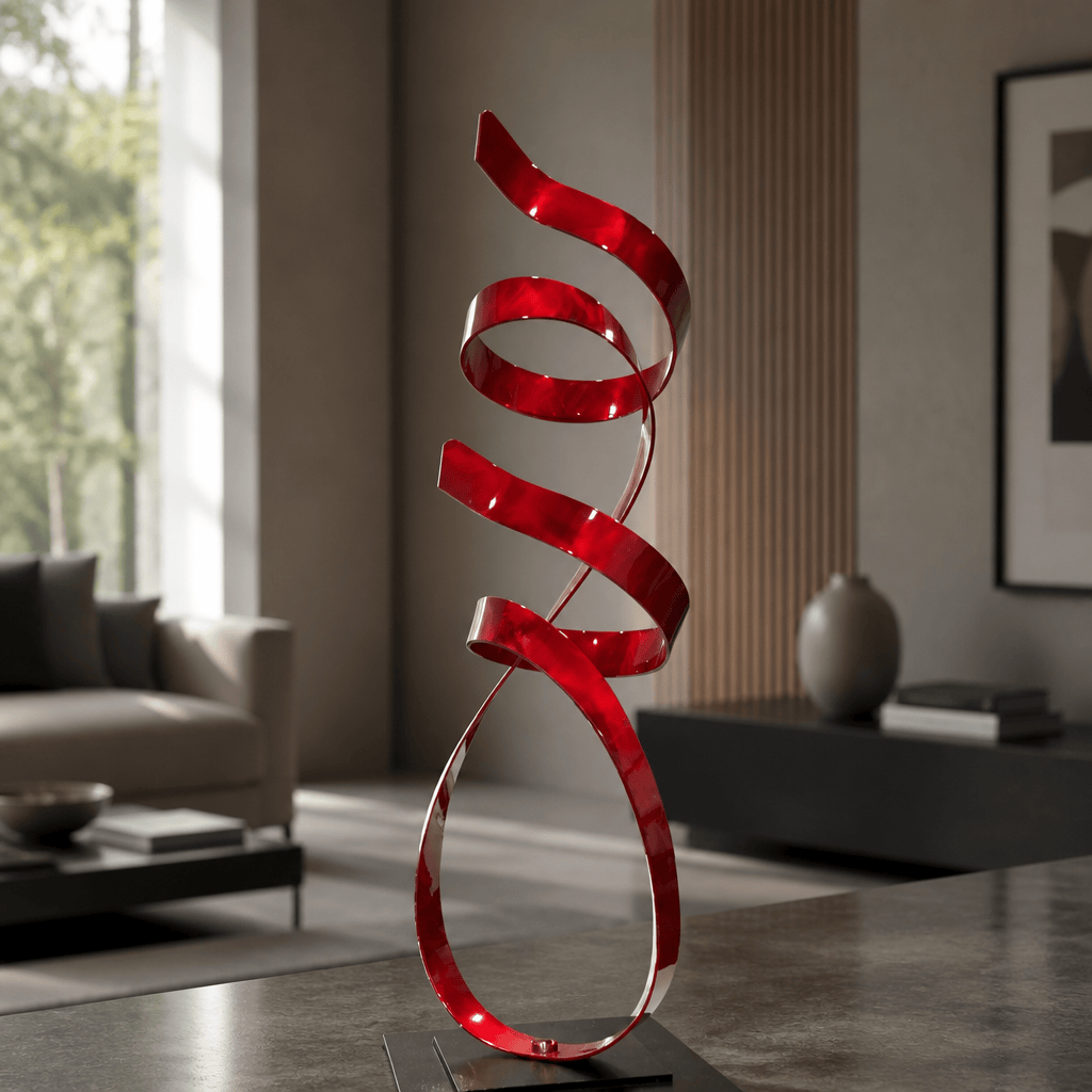 (Scarlet Ascent) - Metal Sculpture 18"x7"