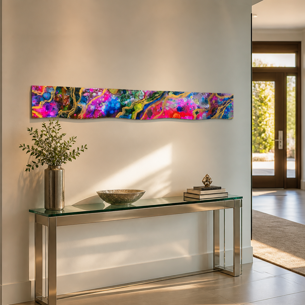 Fluid Euphoria - Metal Wave Wall Art 6"x46"