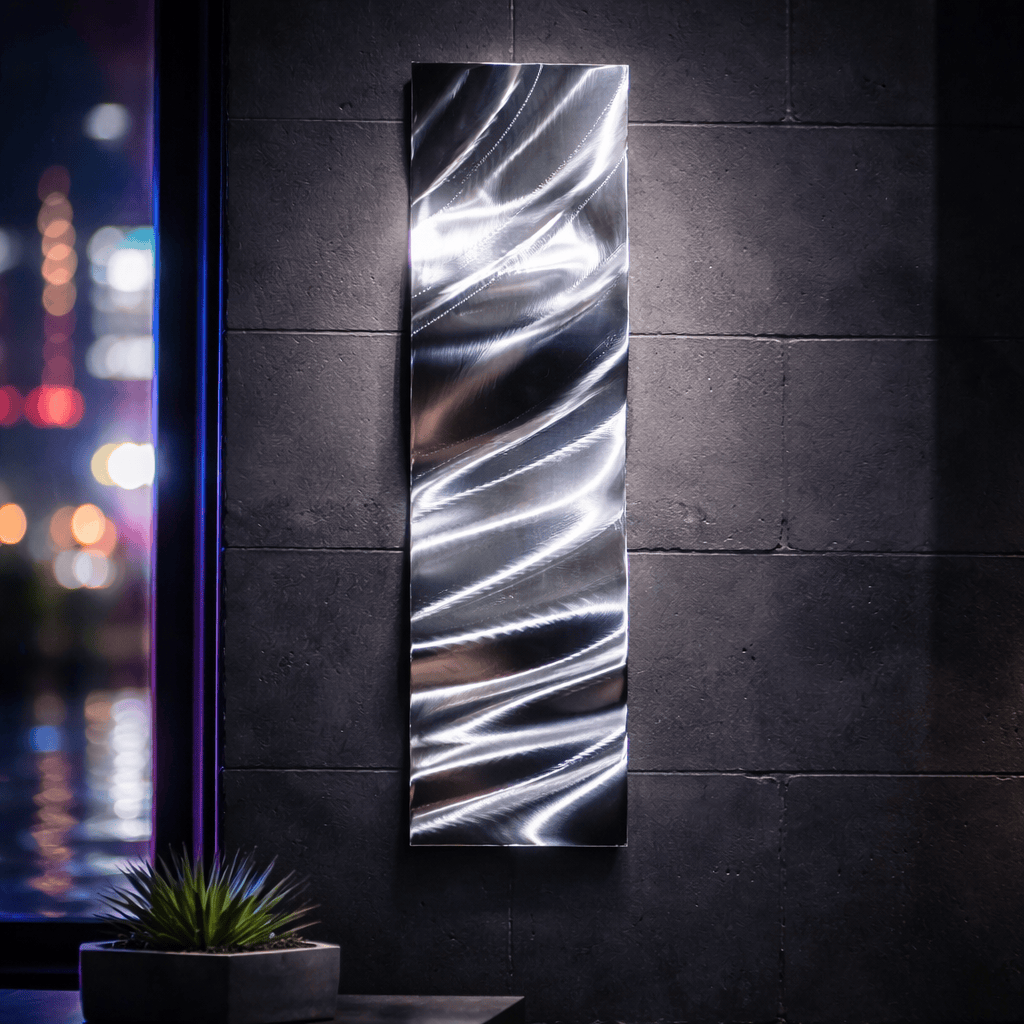 Liquid Mercury - Metal Wall Art 6"x23" (w106)