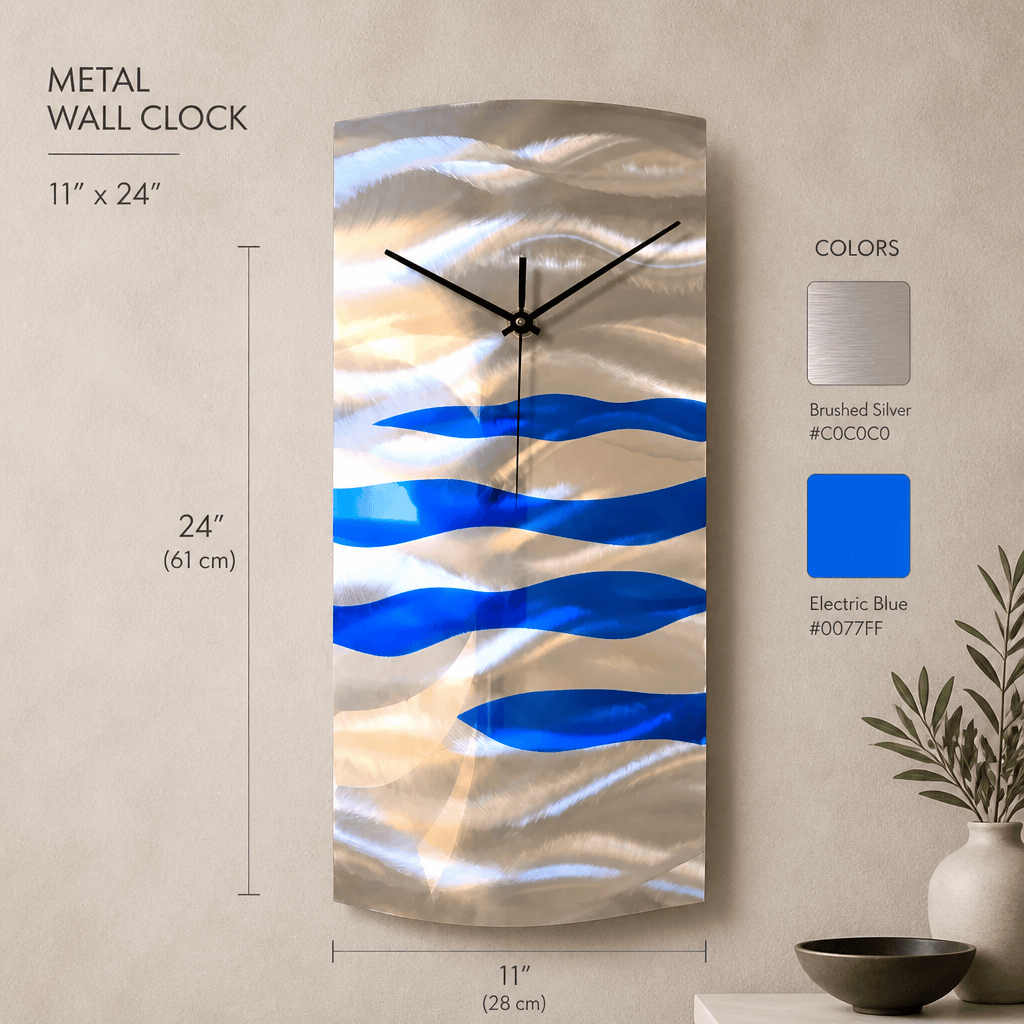 Electric Surge - Metal Wall Clock 11"x24"