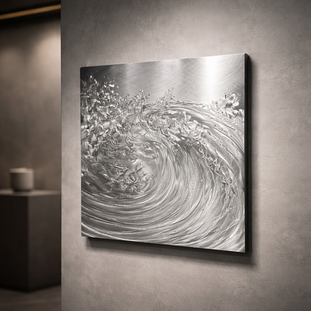 Coastal Serenity - Metal Wave Wall Art 24"x24"