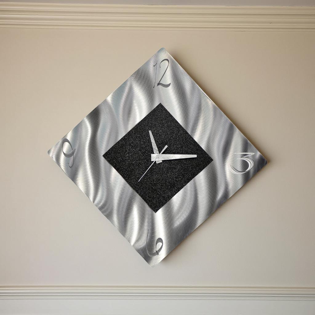 Timeless Contrast - Metal Wall Clock 12"x12"