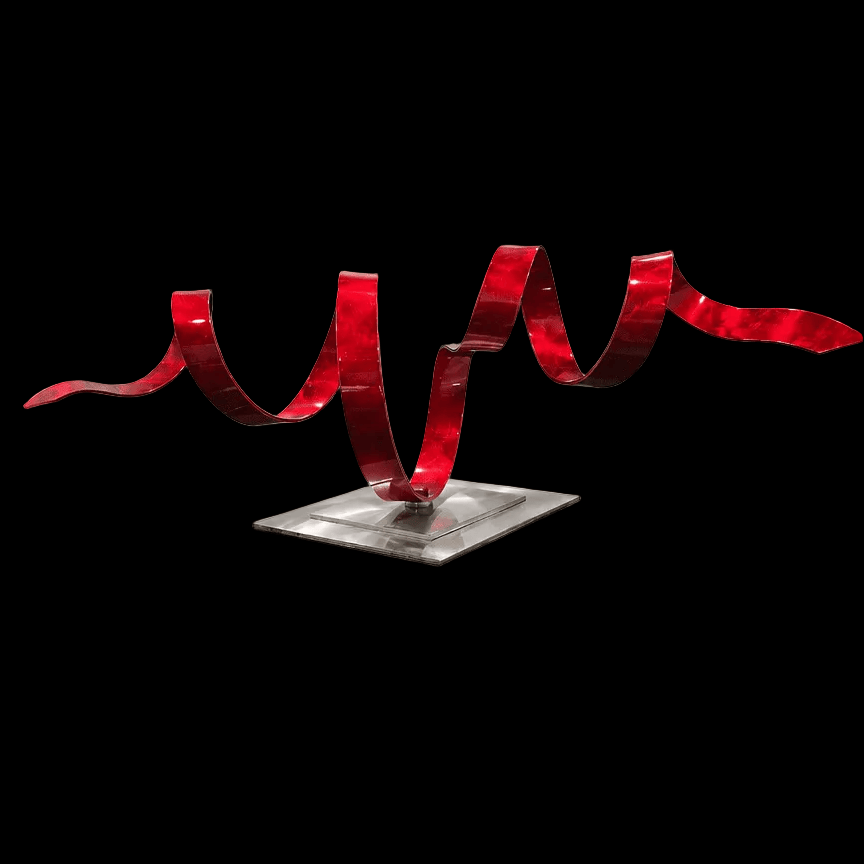 (Crimson Signal) - Metal Sculpture 21"x8"