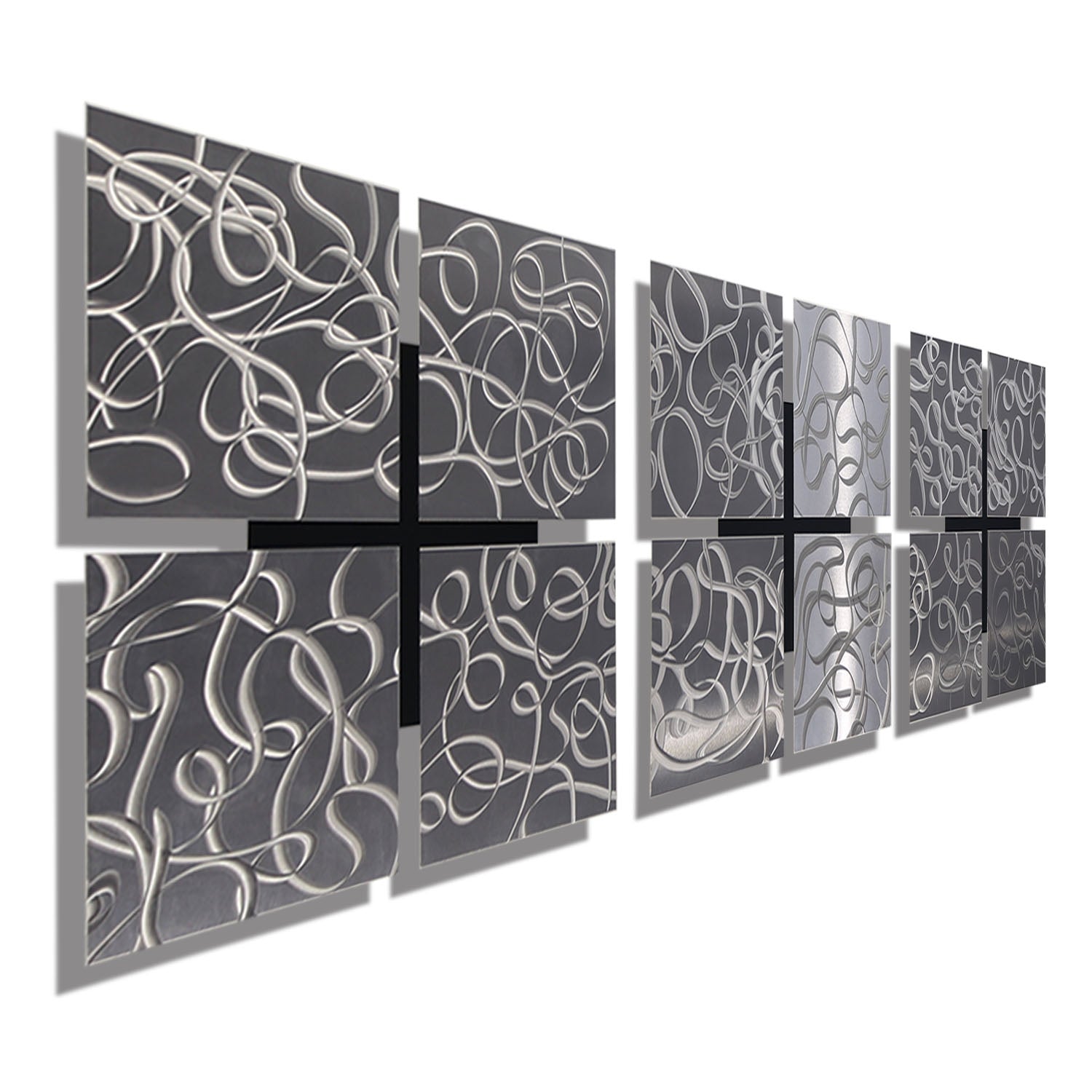 Infinite Flow - 3-Piece Metal Wall Art Set 12"x12"