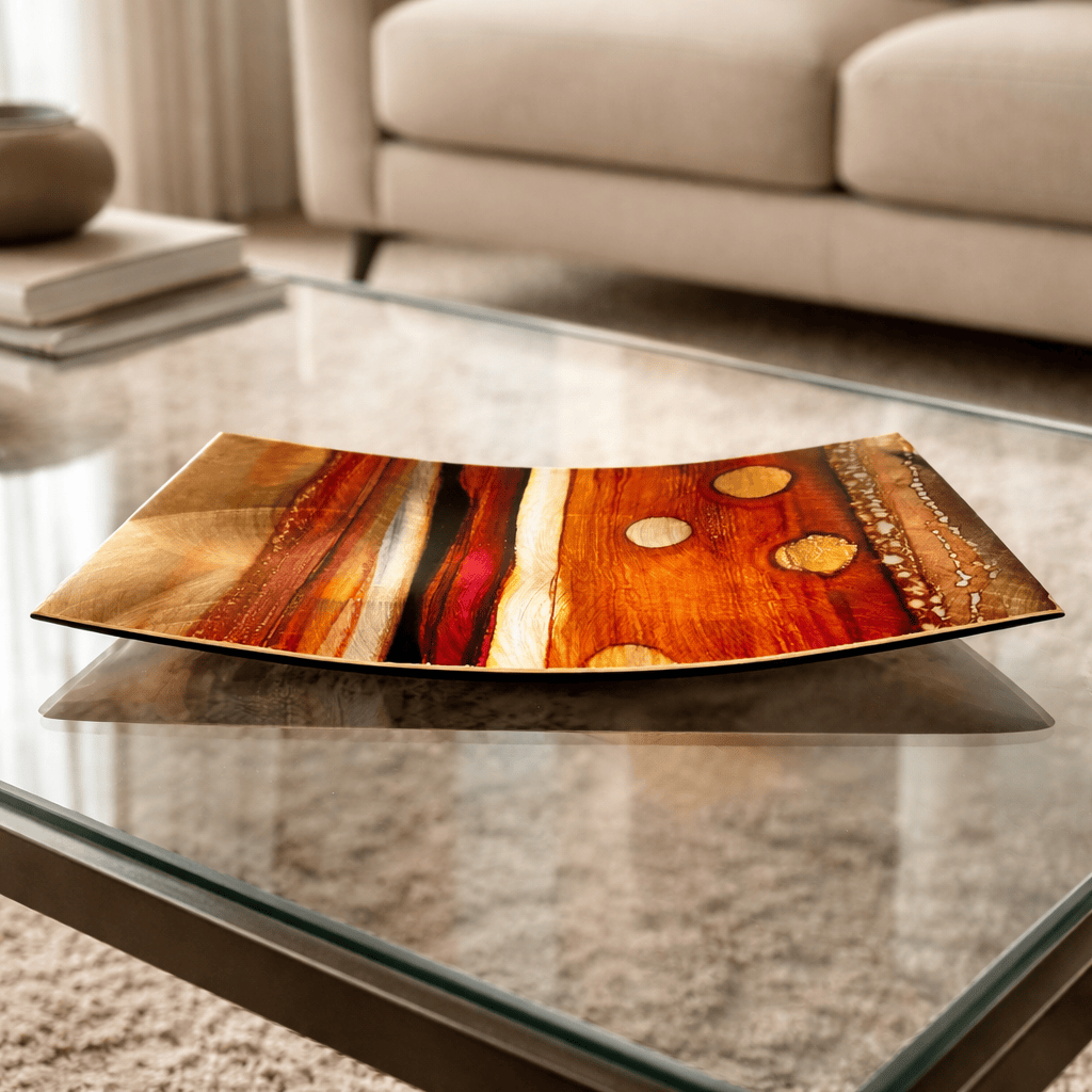 Ember Glow - Metal Decorative Tray 12"x6"