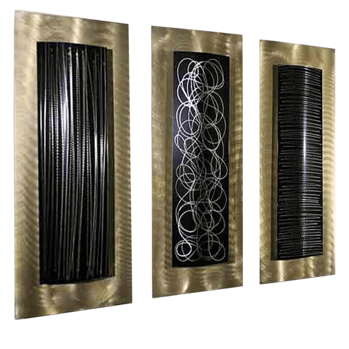 Golden Nocturne - Metal Wall Art Triptych 11"x24" (each)