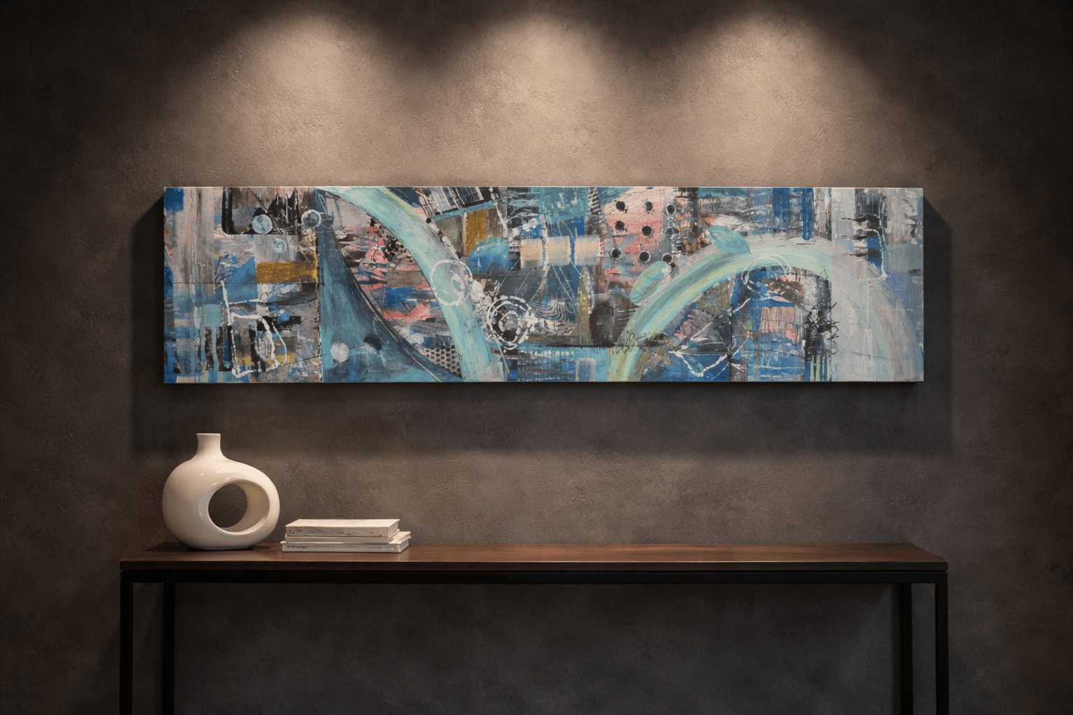 Urban Mosaic - Hand-Painted Art Board 12"x48"