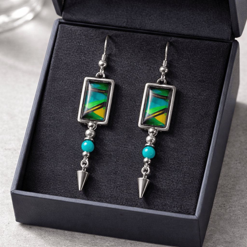 Tropical Pathway Earrings 2"