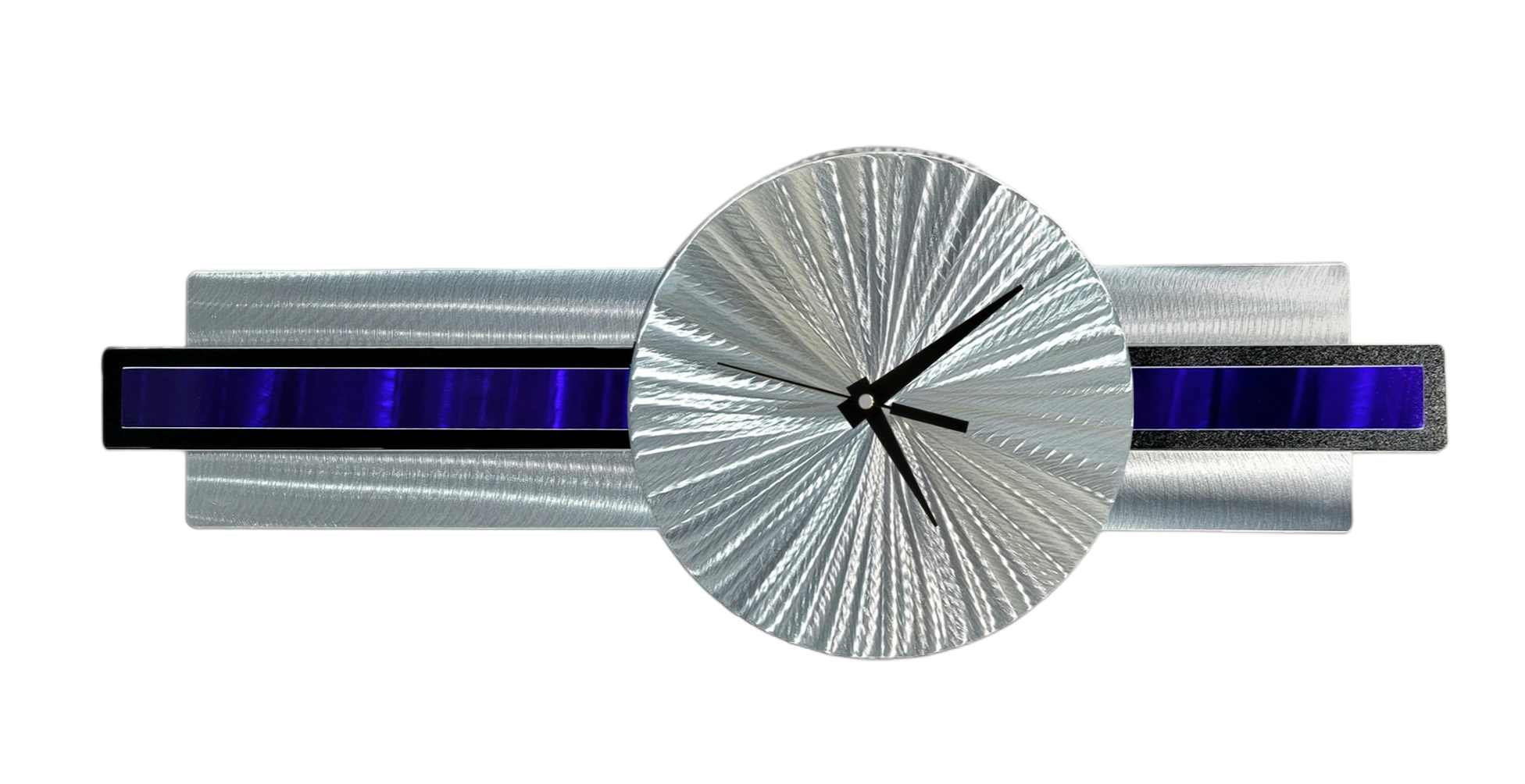 Blue Orbit - Metal Wall Clock 10"x32"