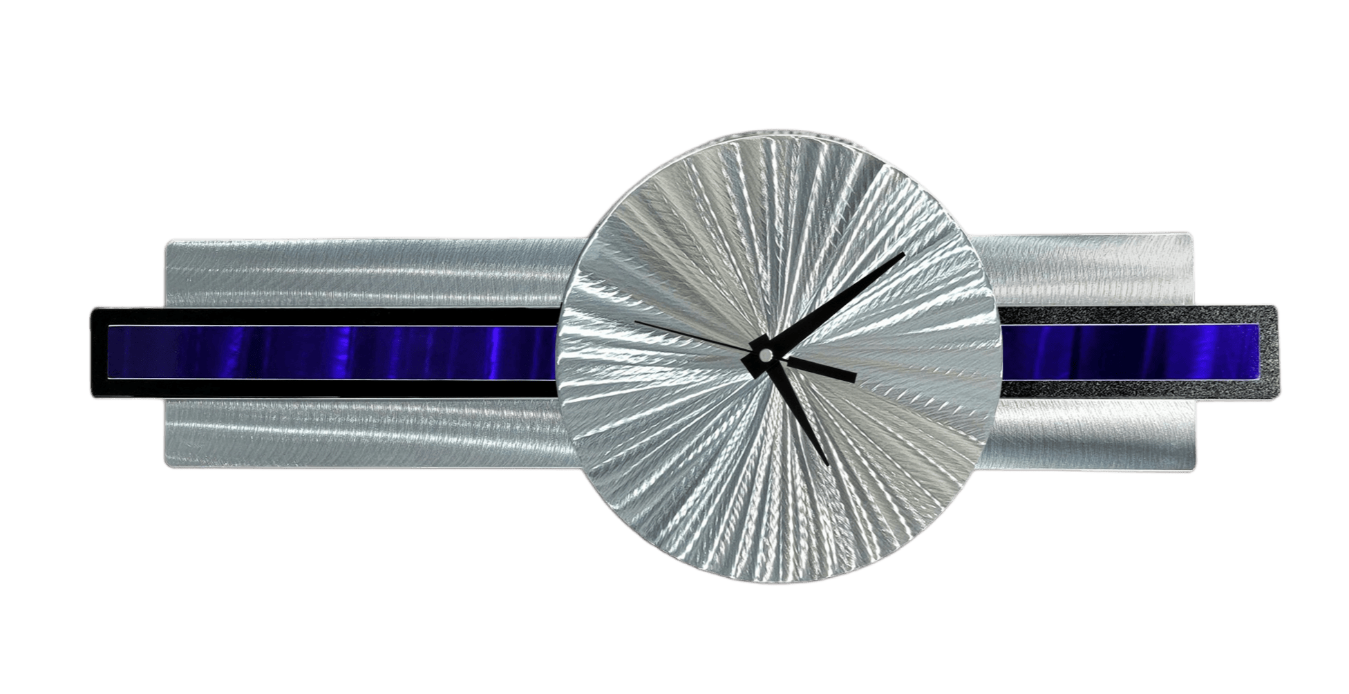 Blue Orbit - Metal Wall Clock 10"x32"