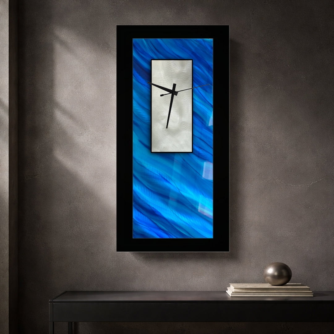 Infinate Grace - Blue Metal Wall Clock 12"x28"