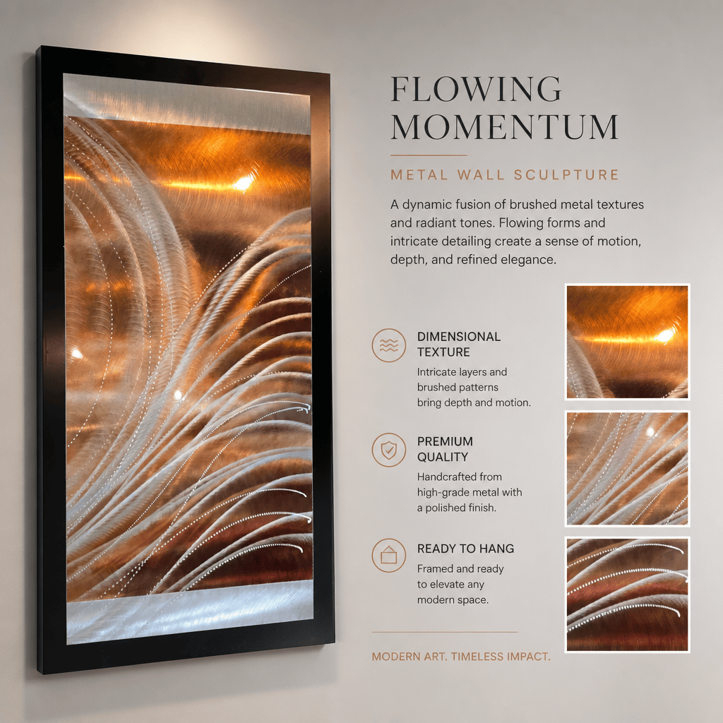 Flowing Momentum - Metal Wall Art 14"x26"