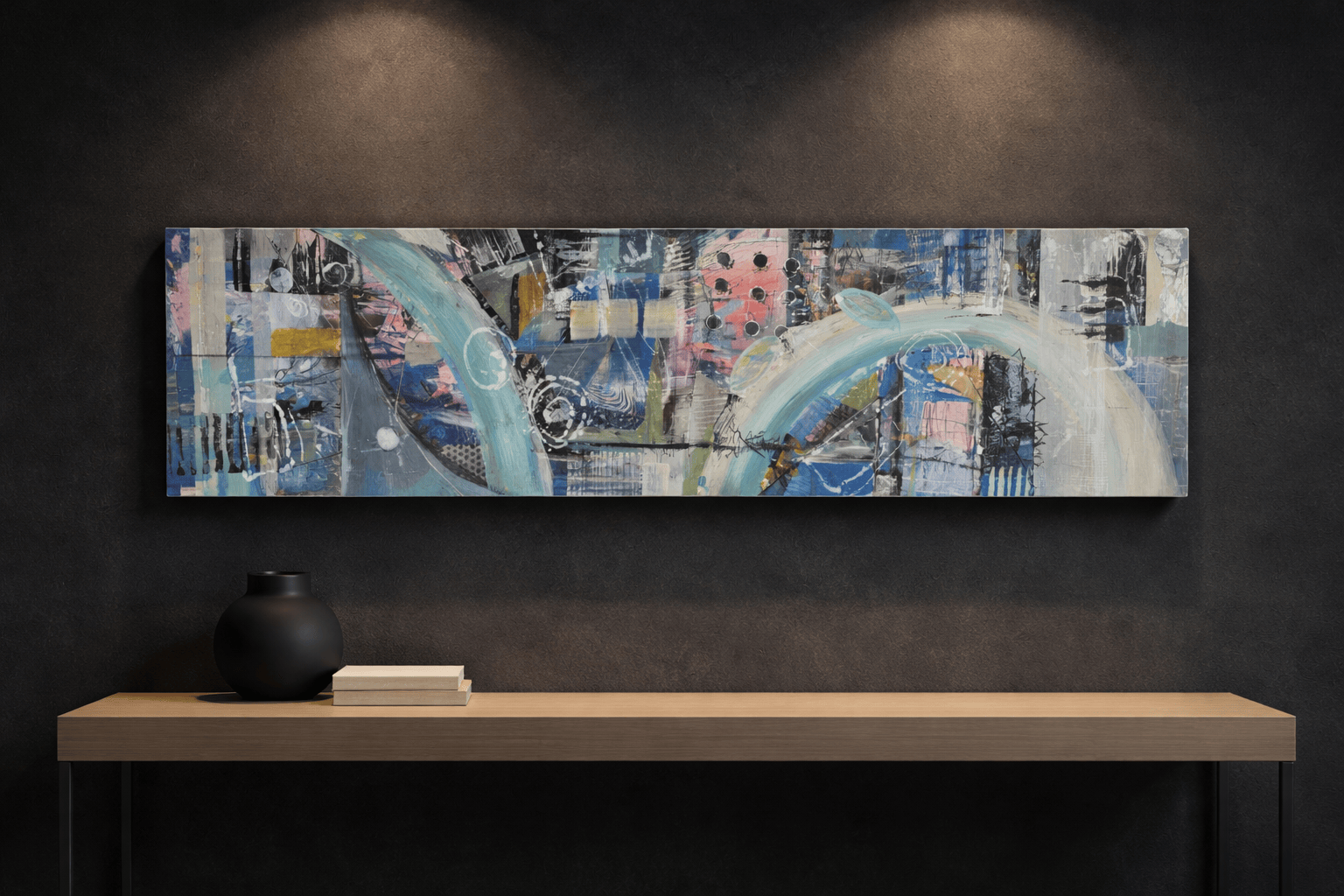 Urban Mosaic - Hand-Painted Art Board 12"x48"