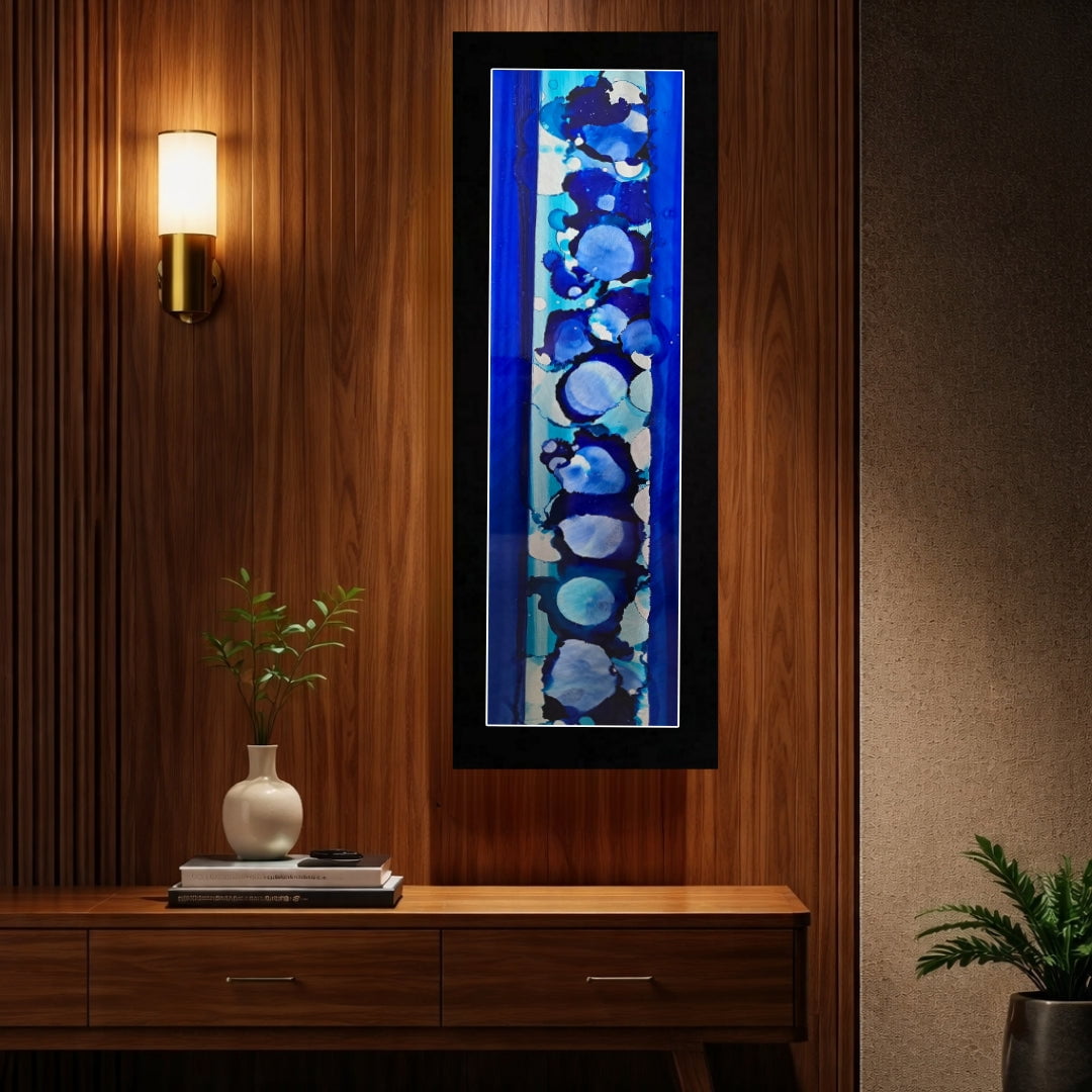 Cobalt Orbs - Metal Wall Art 9"x27"