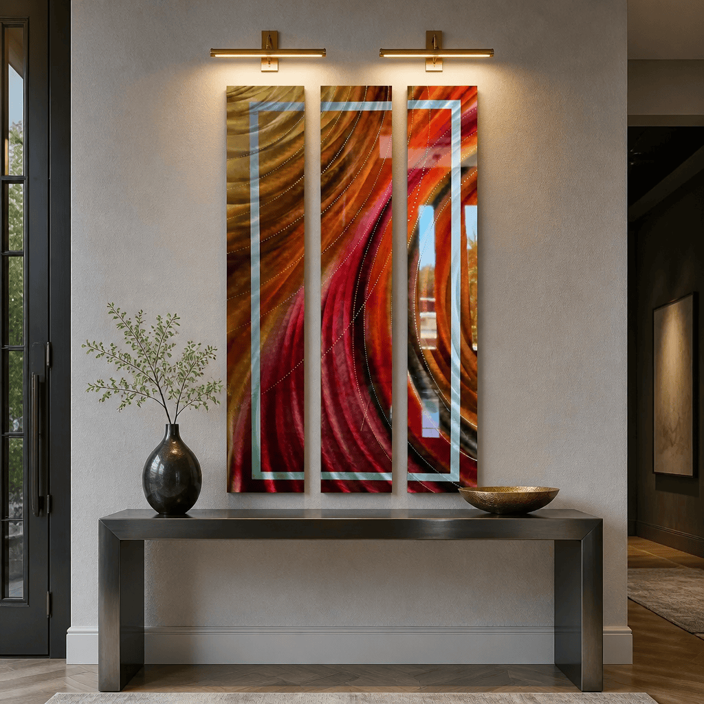 The Wildfire - 3-Panel Metal Wall Art 8"x48" (each)