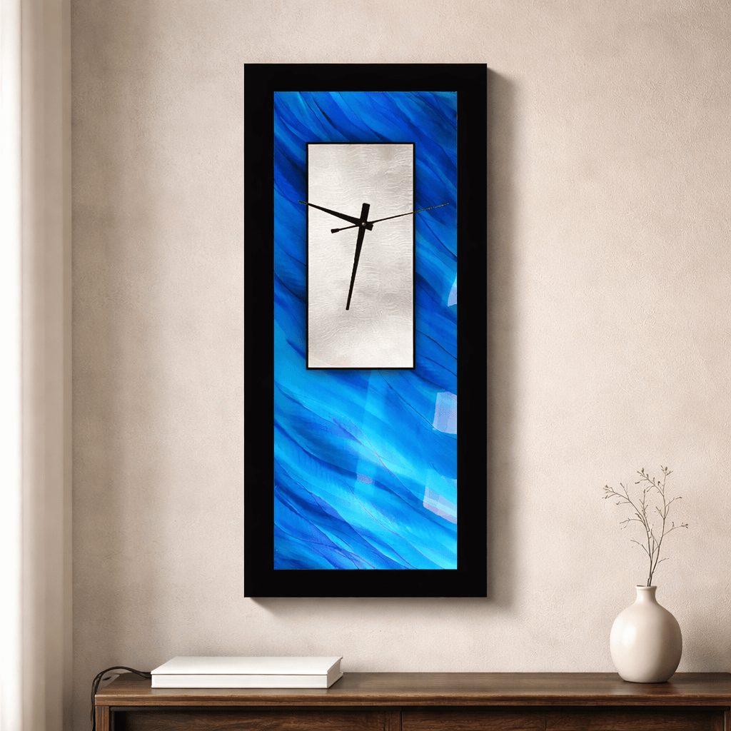 Infinate Grace - Blue Metal Wall Clock 12"x28"