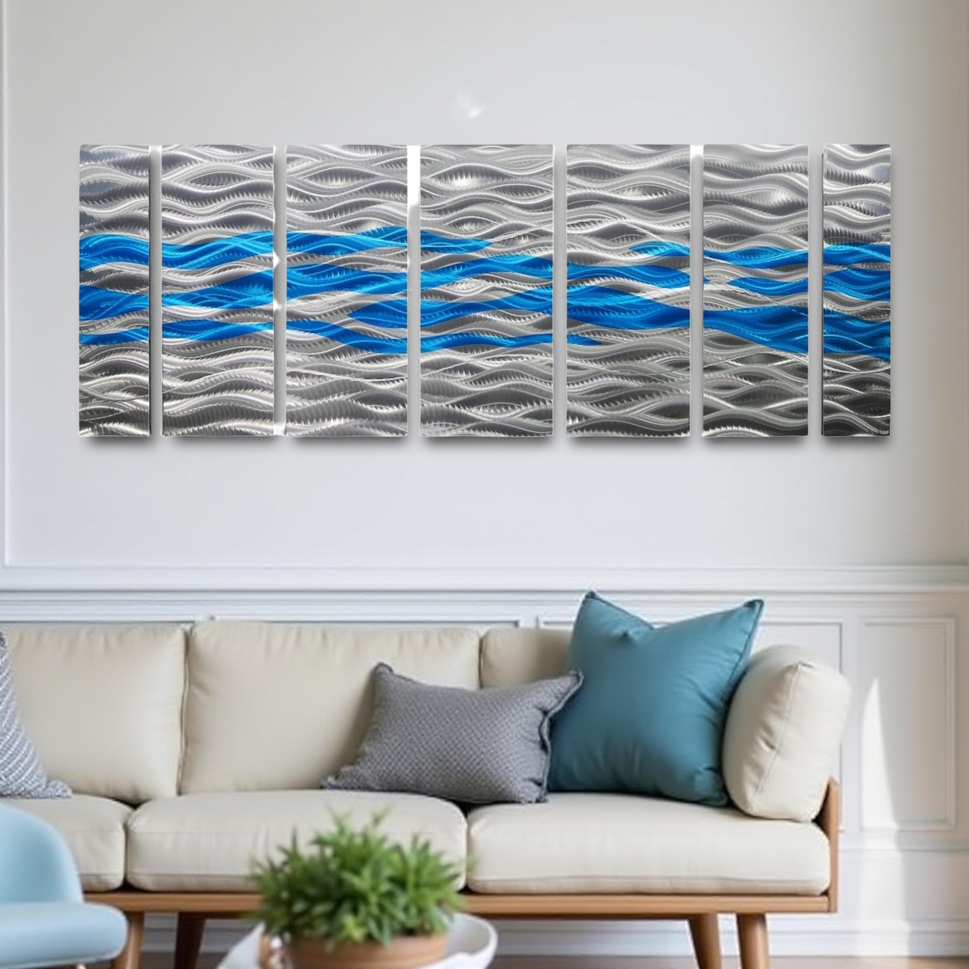 Flowing Depths - Multi-Panel Metal Wall Art 64"x24"