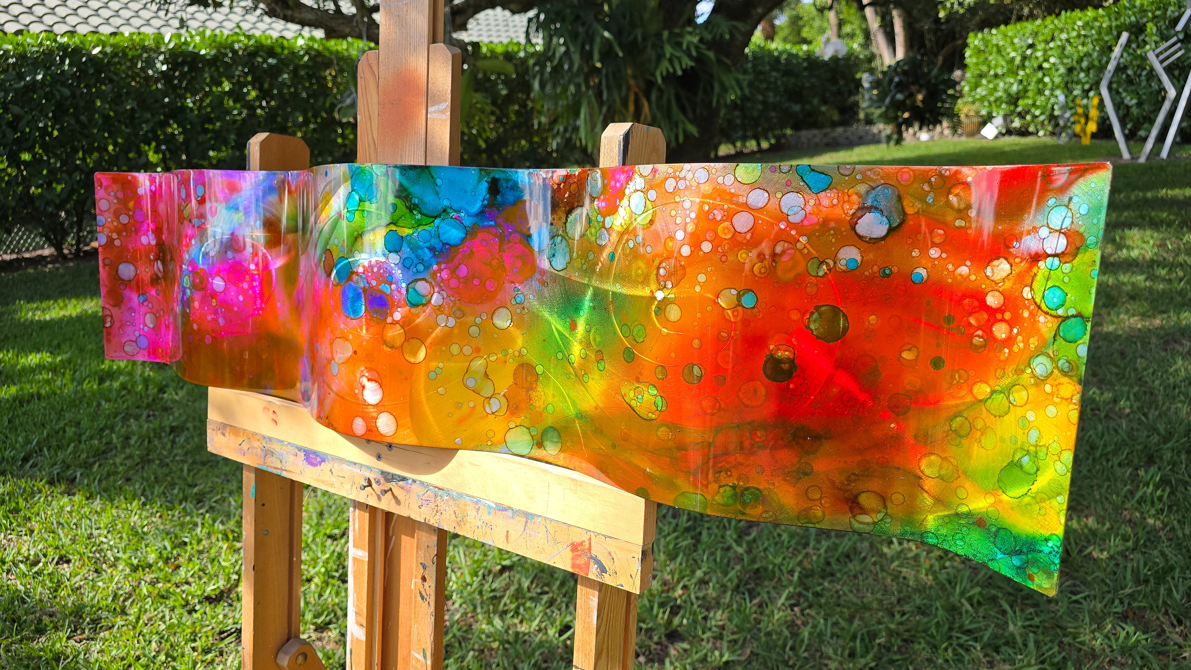 Citrus Burst - Metal Wave Art 10"x46"
