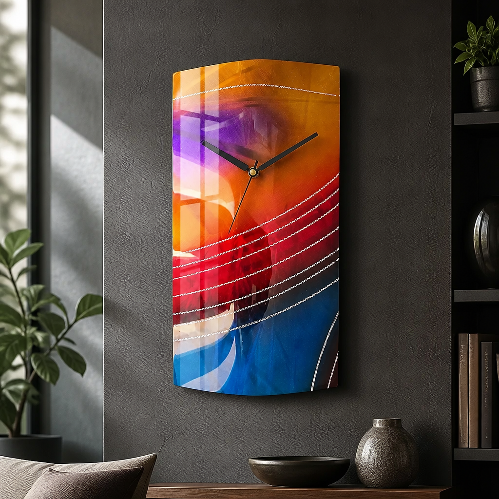 (Prism Storm) - Metal Wall Clock 12"x24"