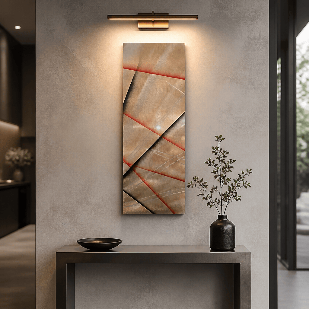 Crimson Fold - Metal Wall Art 9"x24"
