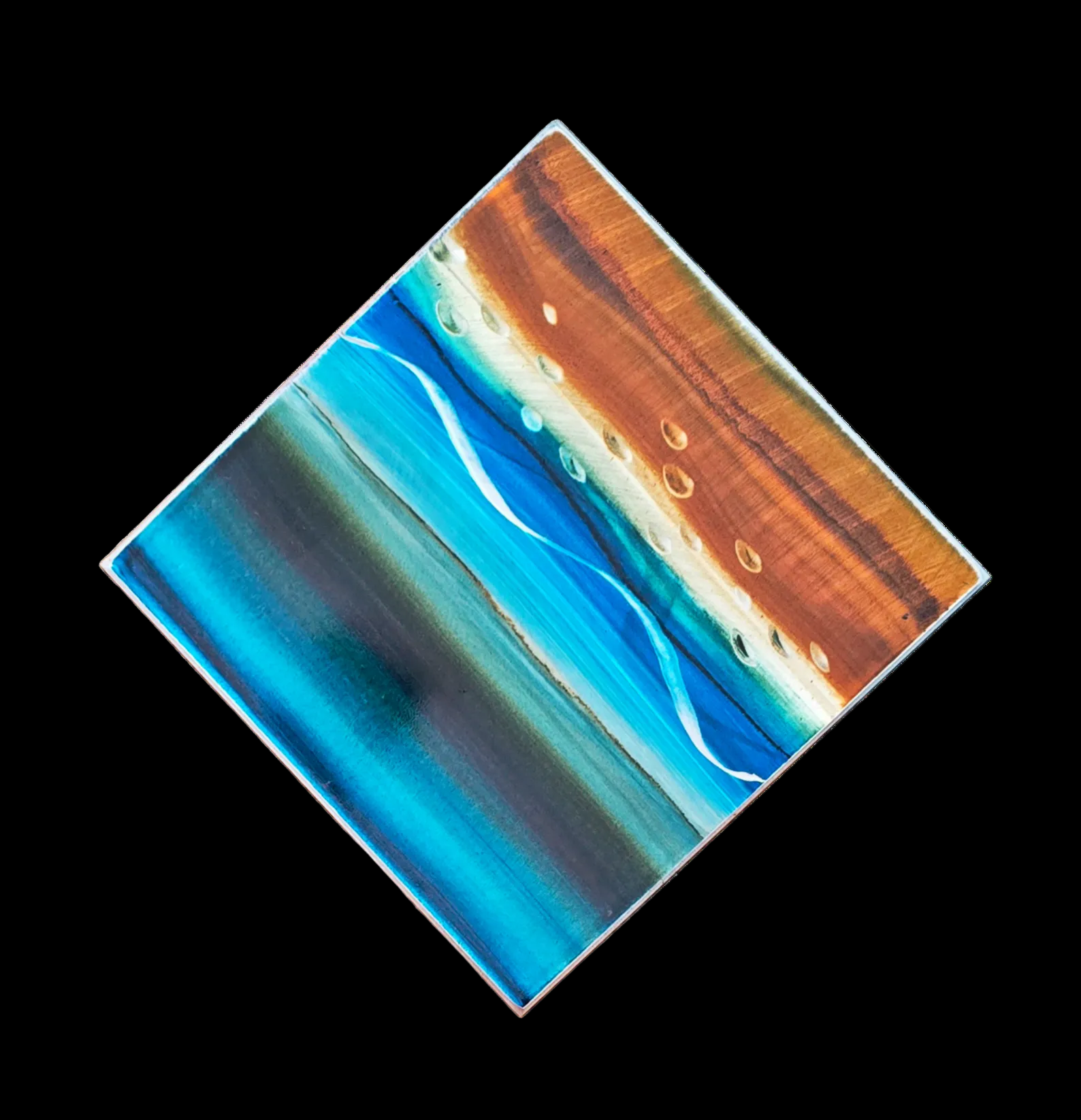 Copper Shoreline - Metal Wall Clock 9"x26"