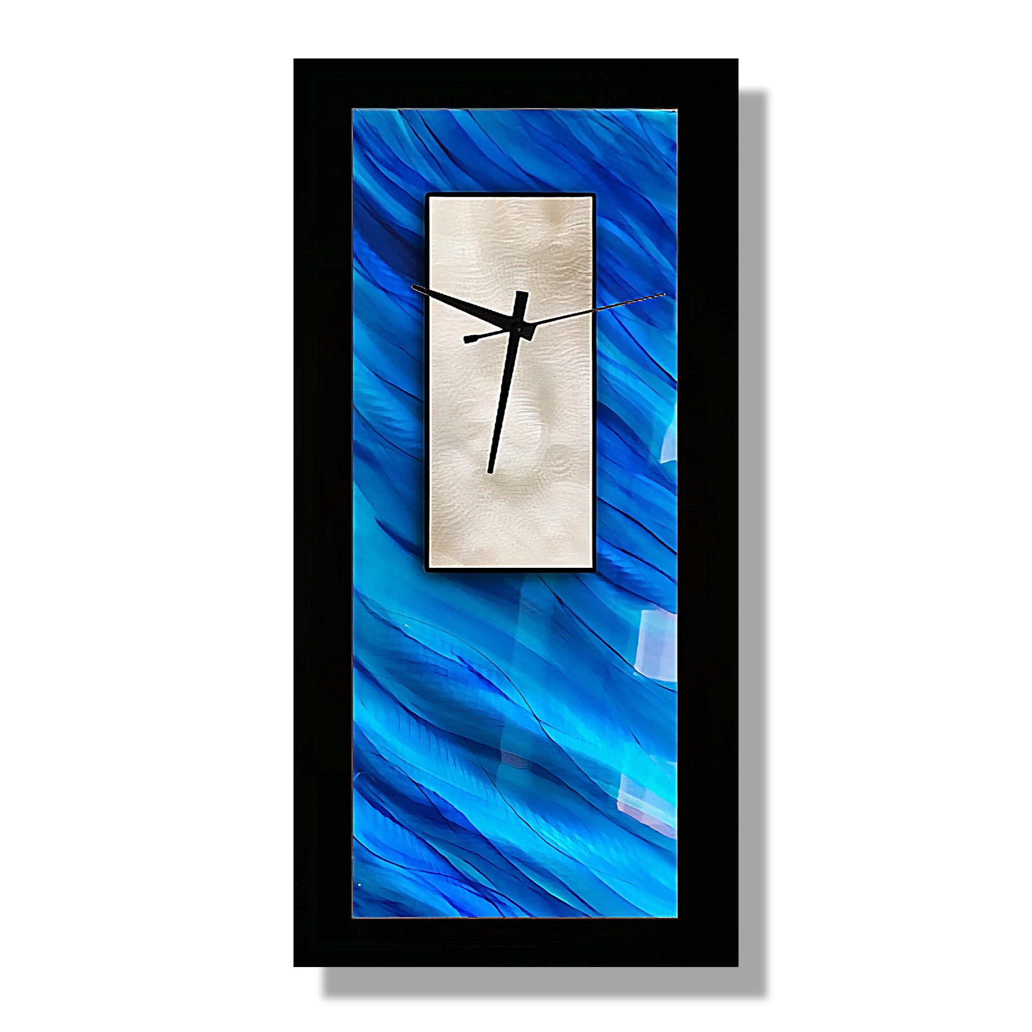 Infinate Grace - Blue Metal Wall Clock 12"x28"
