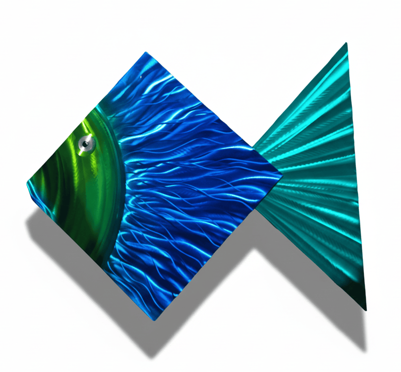 Ocean Jewel - Metal Fish Wall Art 34"x43"