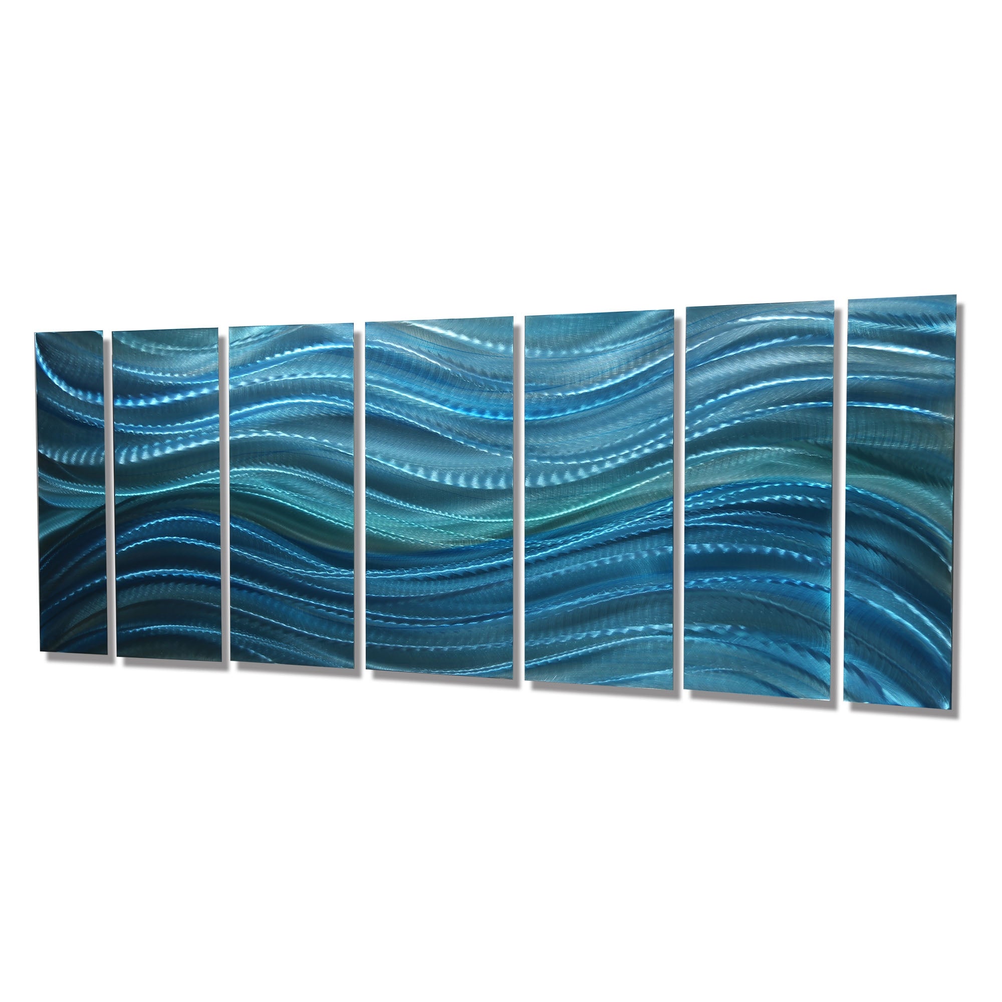 Peaceful Currents - 7-Panel Metal Wall Art 68"x24"