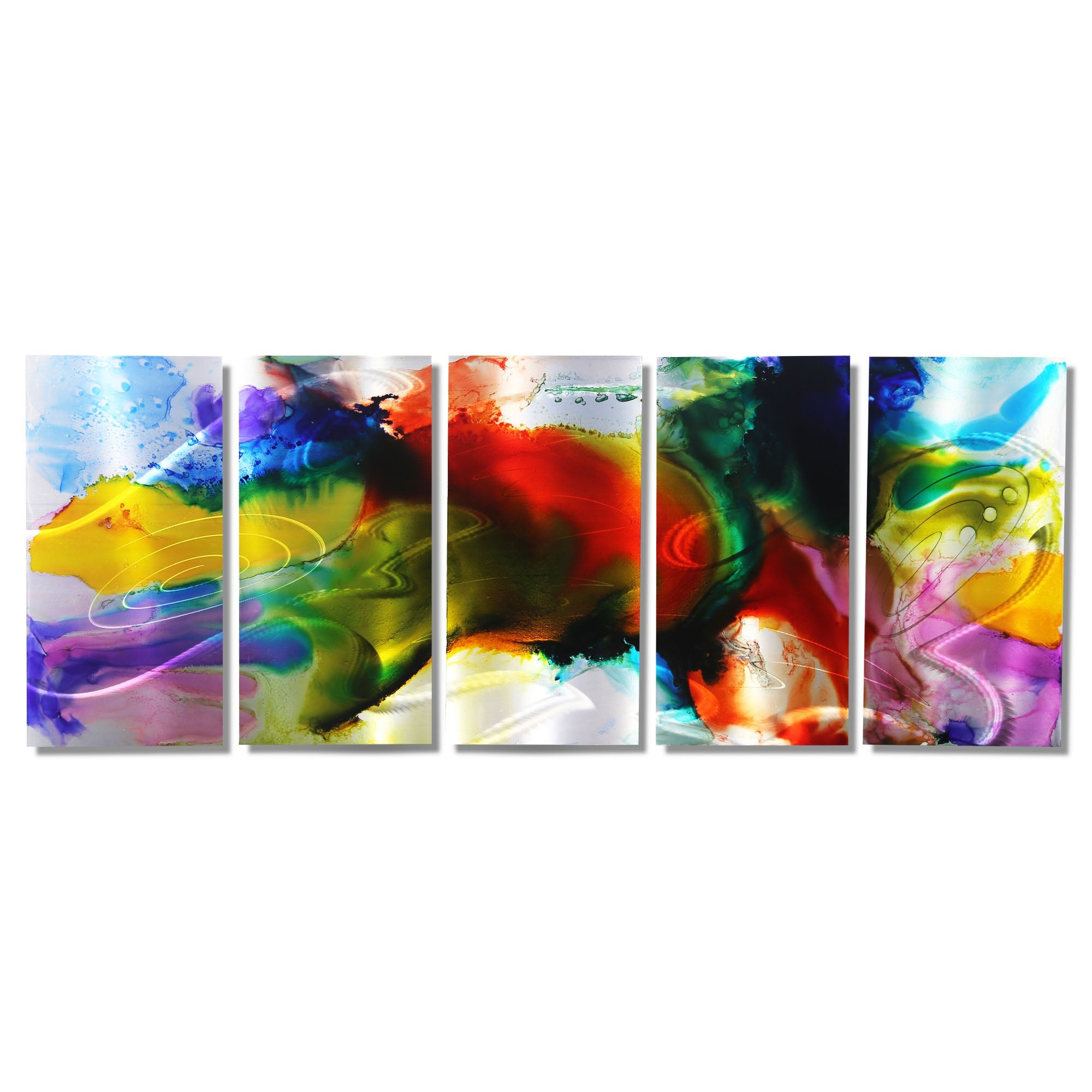 Ethereal Bloom - Multi-Panel Metal Wall Art 64"x24"