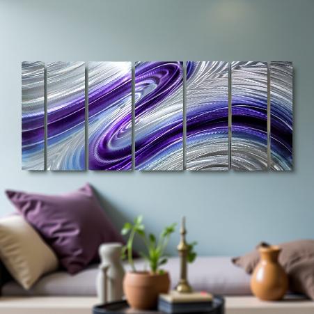 Mystic Whirlwind - 7-Panel Metal Wall Art 68"x24"