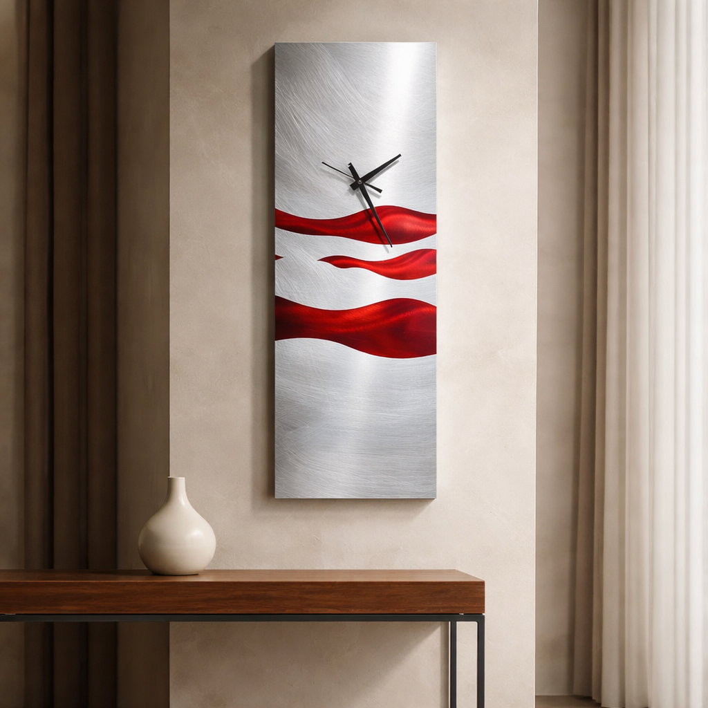 Crimson Tide Clock - Metal Wall Clock 9"x24" (c25)