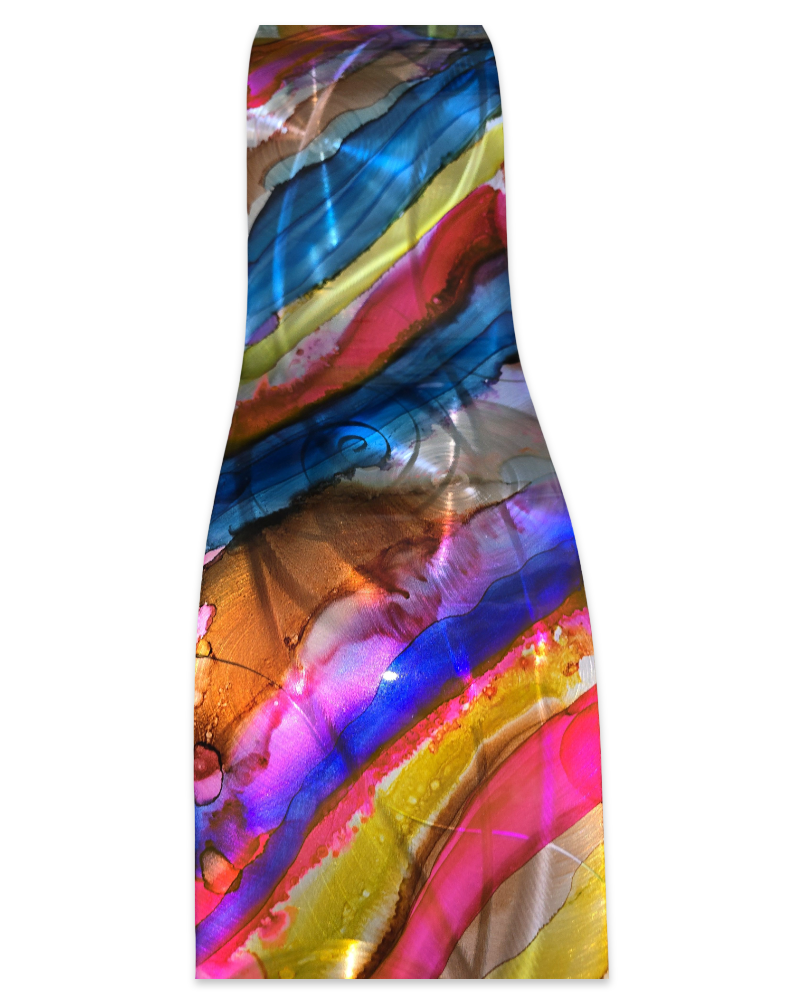 Rainbow Drift - Metal Wave Wall Art 47"x10"