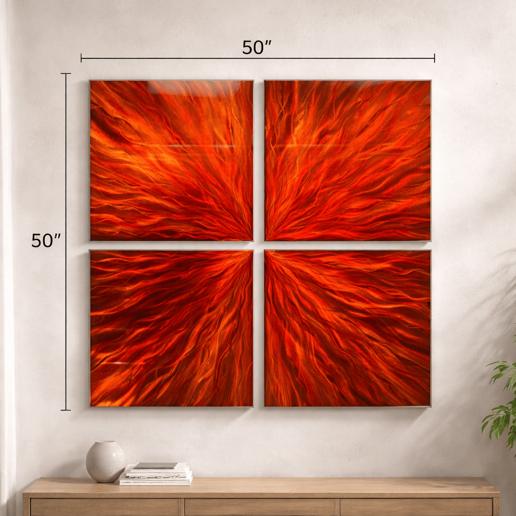 Solar Ignition - Metal Wall Art Set of 4 (50"x50" overall)