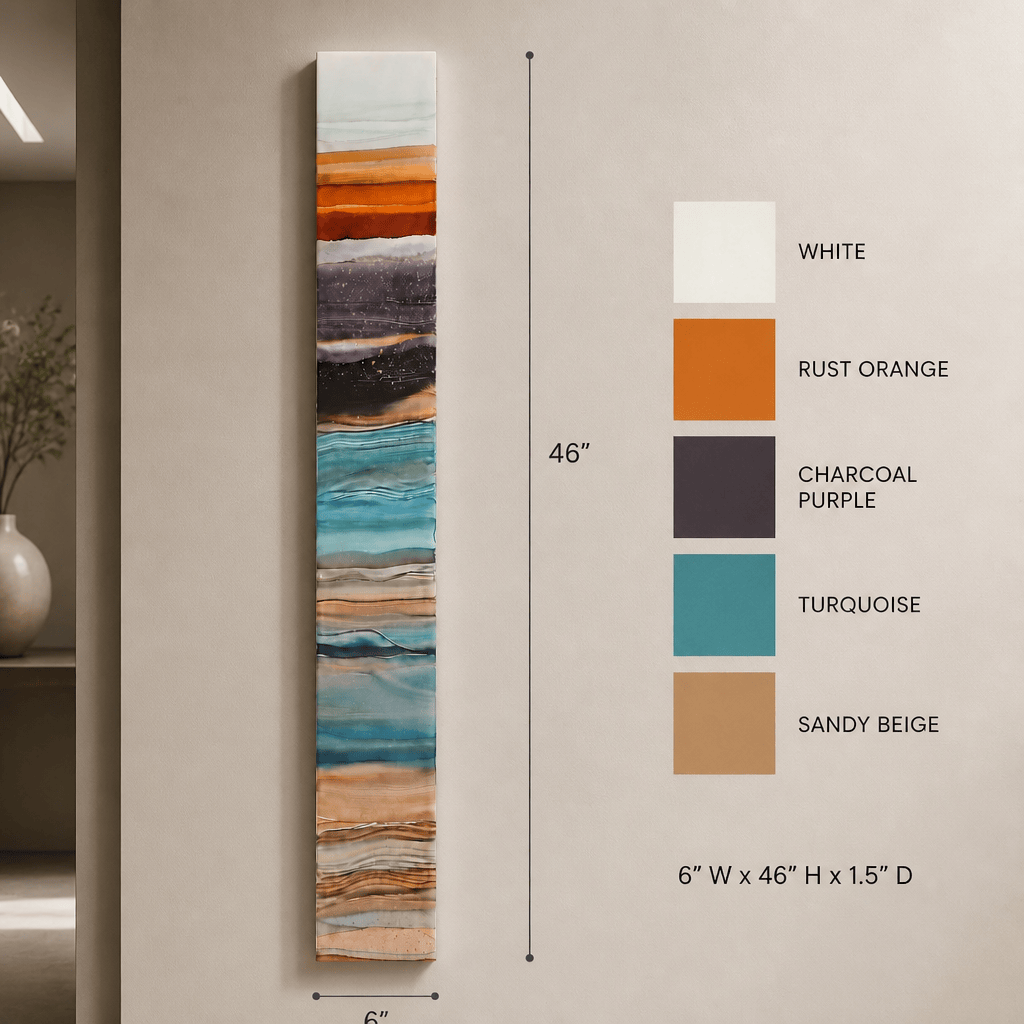 "The Strata In Motion"- Metal Wall Art 6"x48"