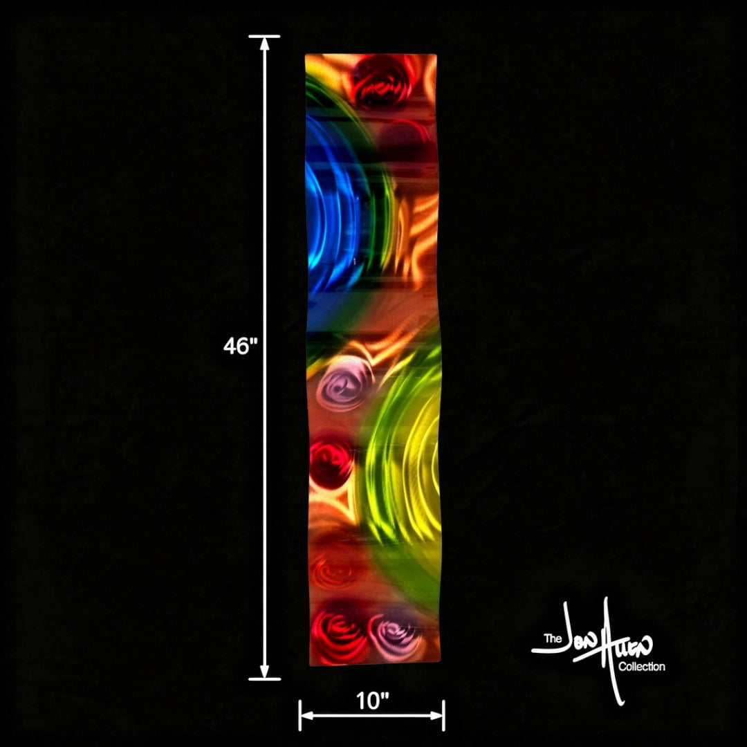 Rainbow Vortex - Metal Wave Art 10"x46"