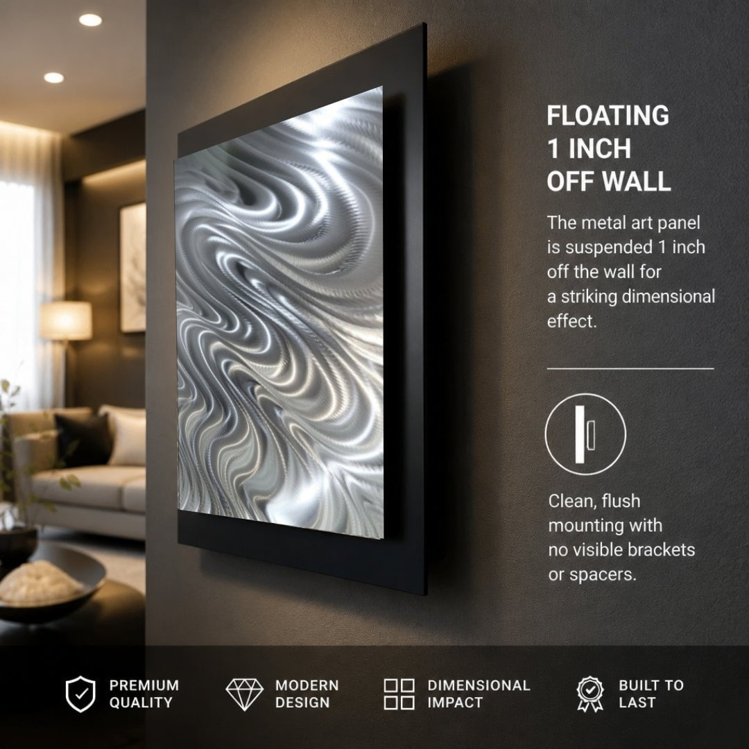 (Liquid Currents) - Metal Wall Art 24"x24"